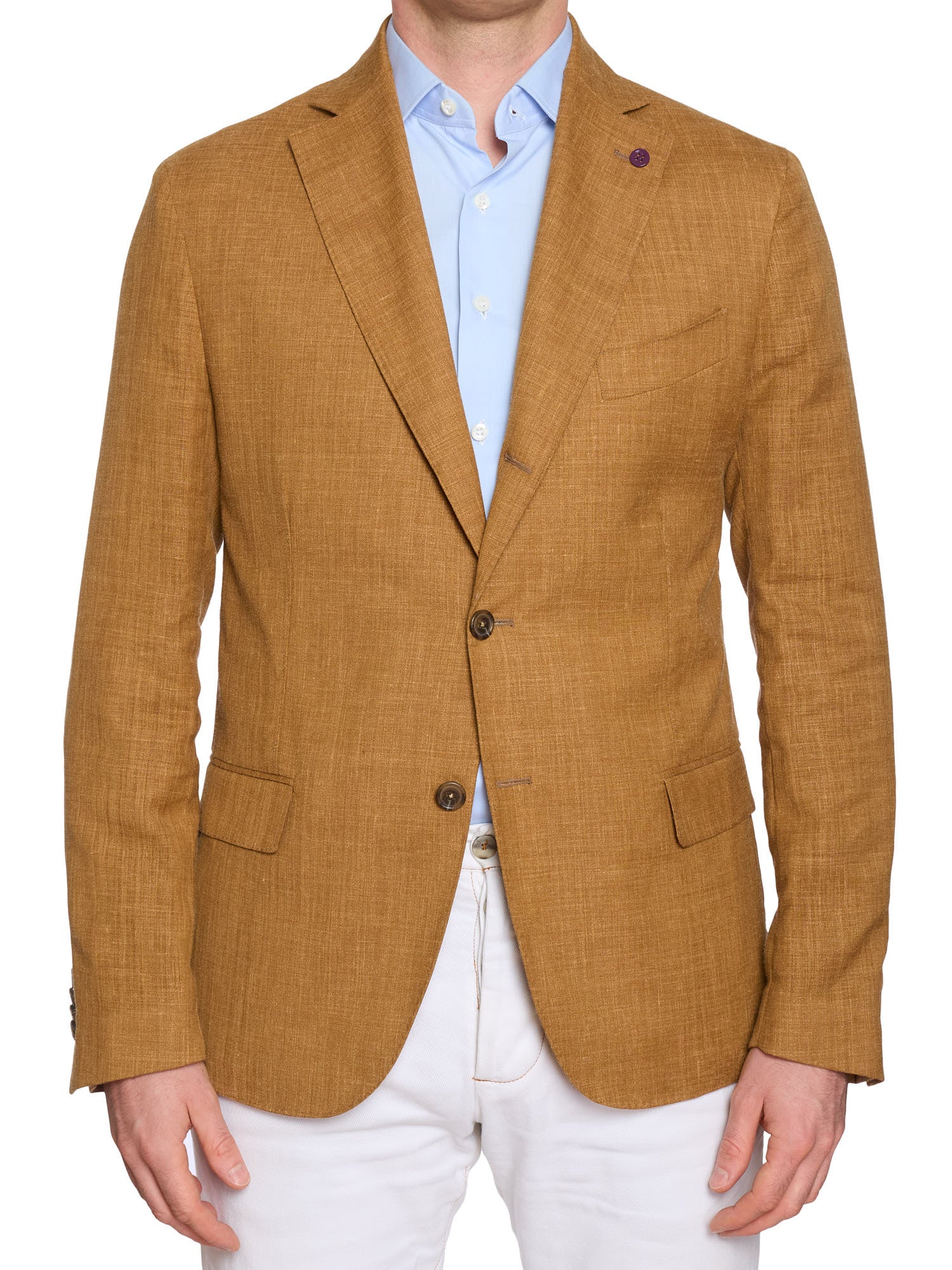 SARTORIA PARTENOPEA Mustard Linen Blend Jacket Blazer EU 52 NEW US 42 Current Model