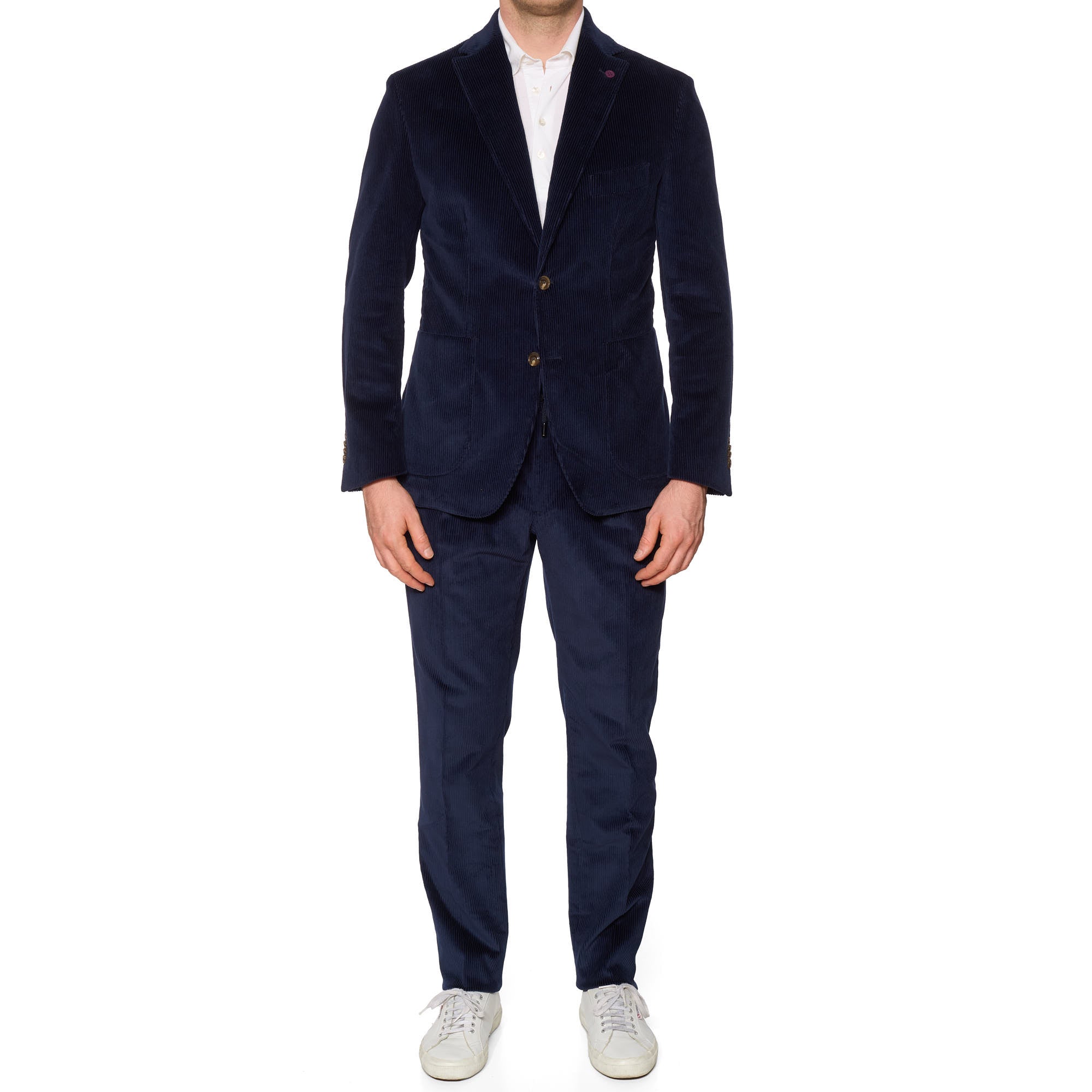 SARTORIA PARTENOPEA Blue Corduroy Cotton Suit EU 50 NEW US 40 Current Model