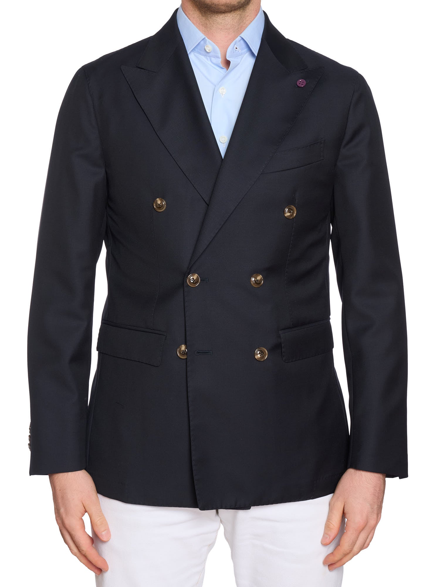 SARTORIA PARTENOPEA Navy Blue Wool DB Jacket Blazer 50 NEW US 40 Current Model