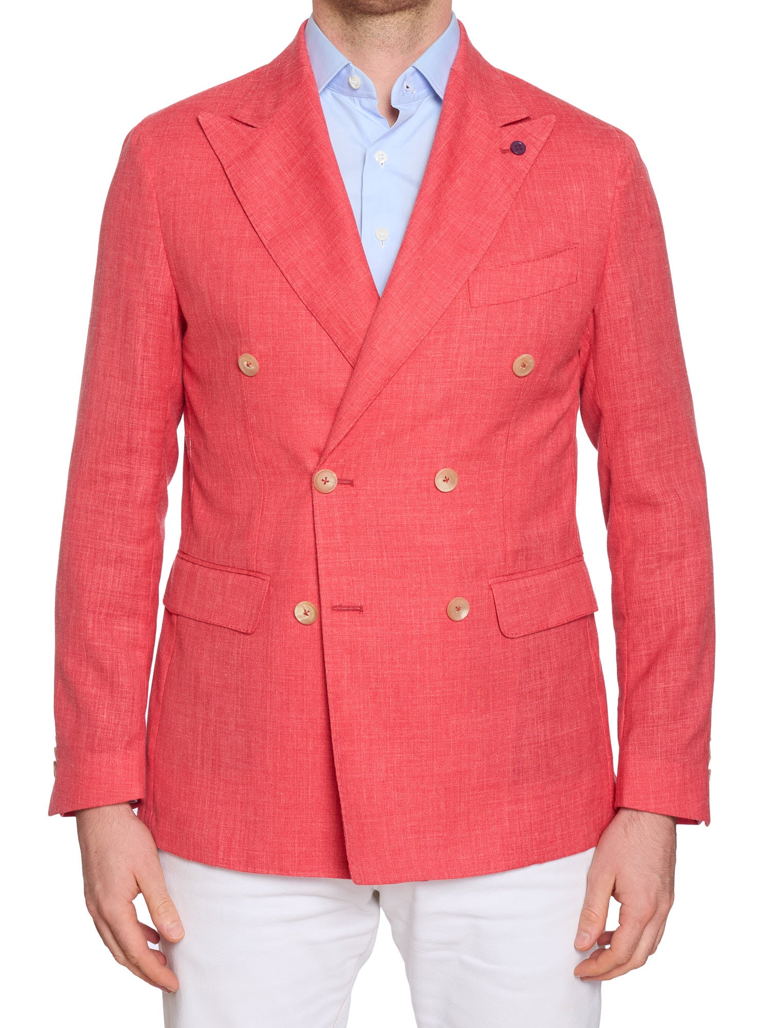 SARTORIA PARTENOPEA Scarlet Linen DB Jacket Blazer EU 50 NEW US 40 Current Model