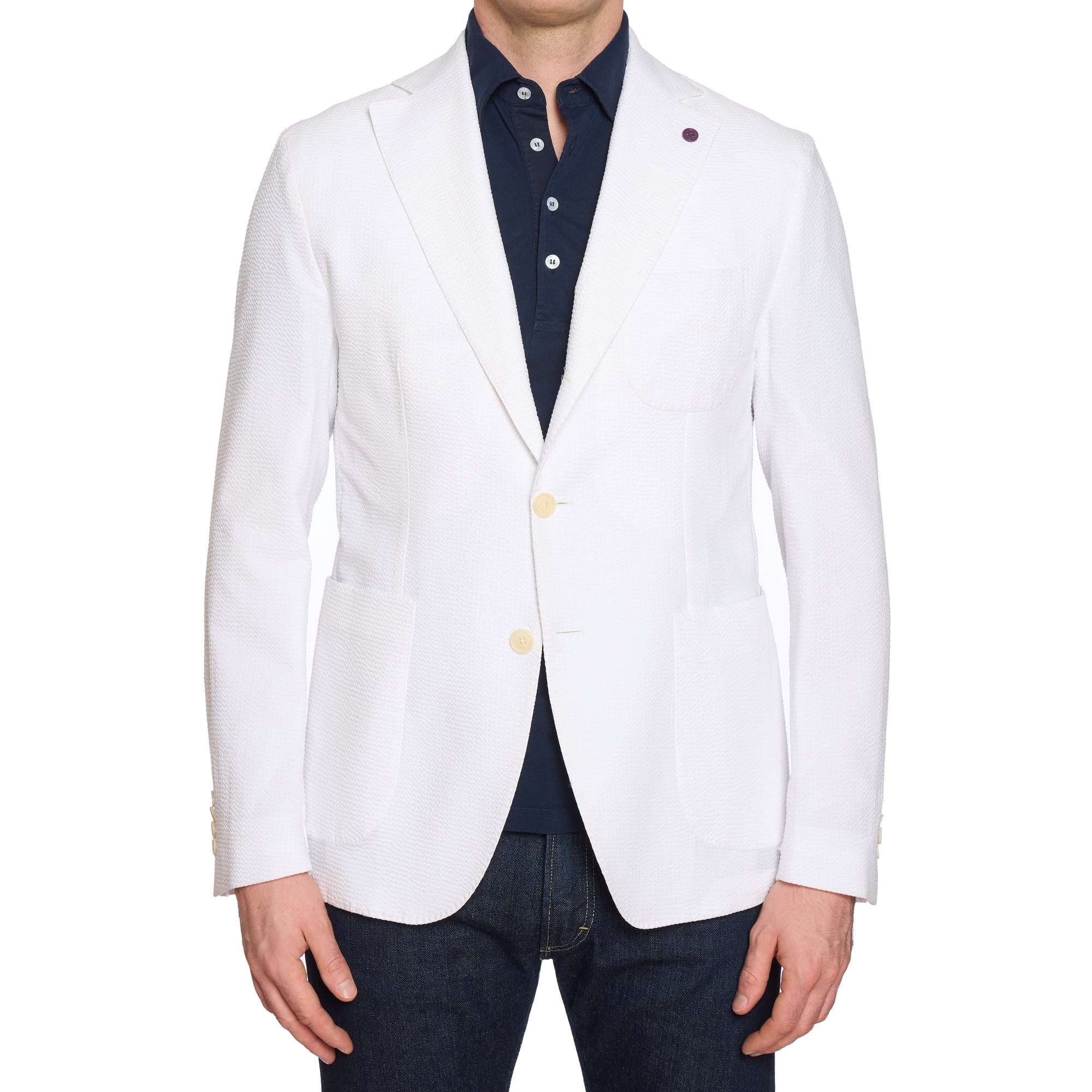 SARTORIA PARTENOPEA White Seersucker Jacket EU 48 NEW US 38 Current Model