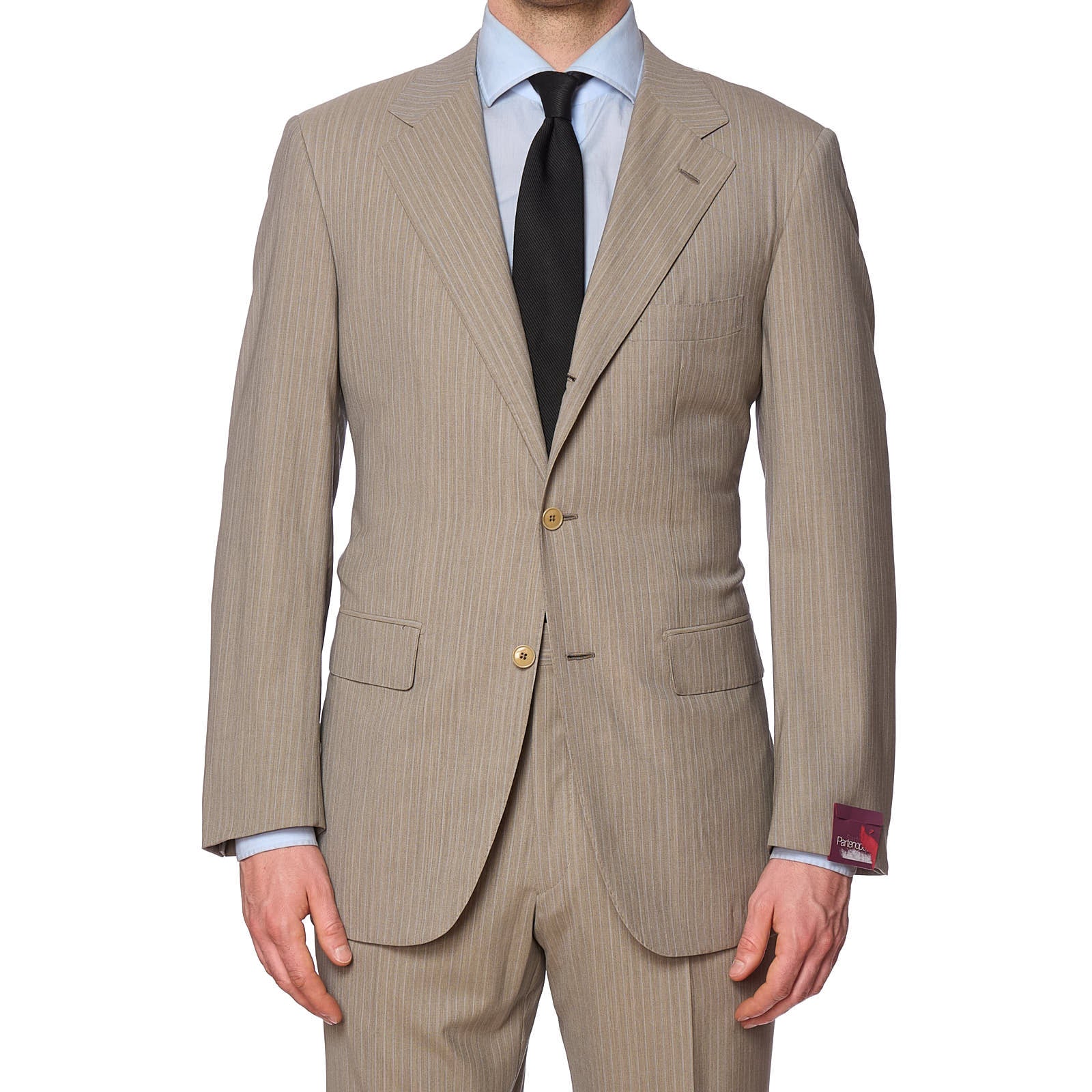 SARTORIA PARTENOPEA for VANNUCCI Beige Handmade Suit EU 54 NEW US 42-44