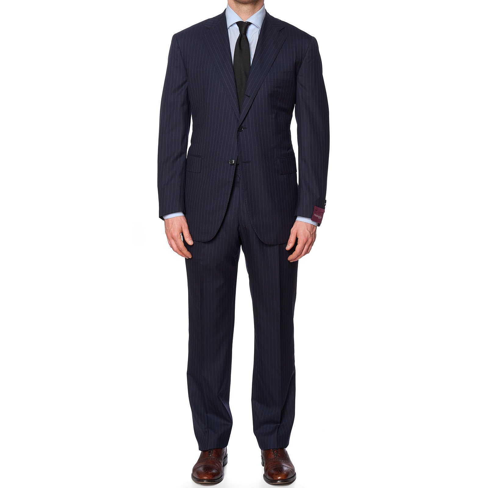 SARTORIA PARTENOPEA x VANNUCCI Blue Wool-Cash Handmade Suit EU 54 NEW US 42