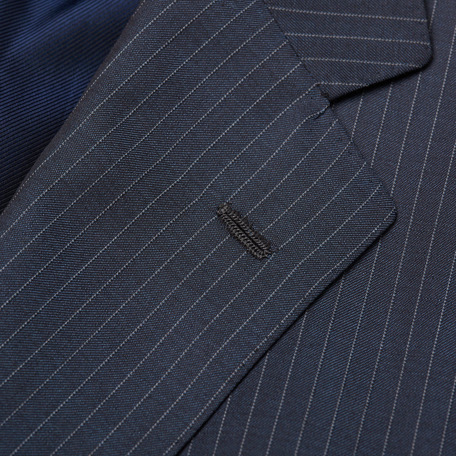 SARTORIA PARTENOPEA for VANNUCCI Blue Striped Wool Handmade Suit EU 52 NEW US 42