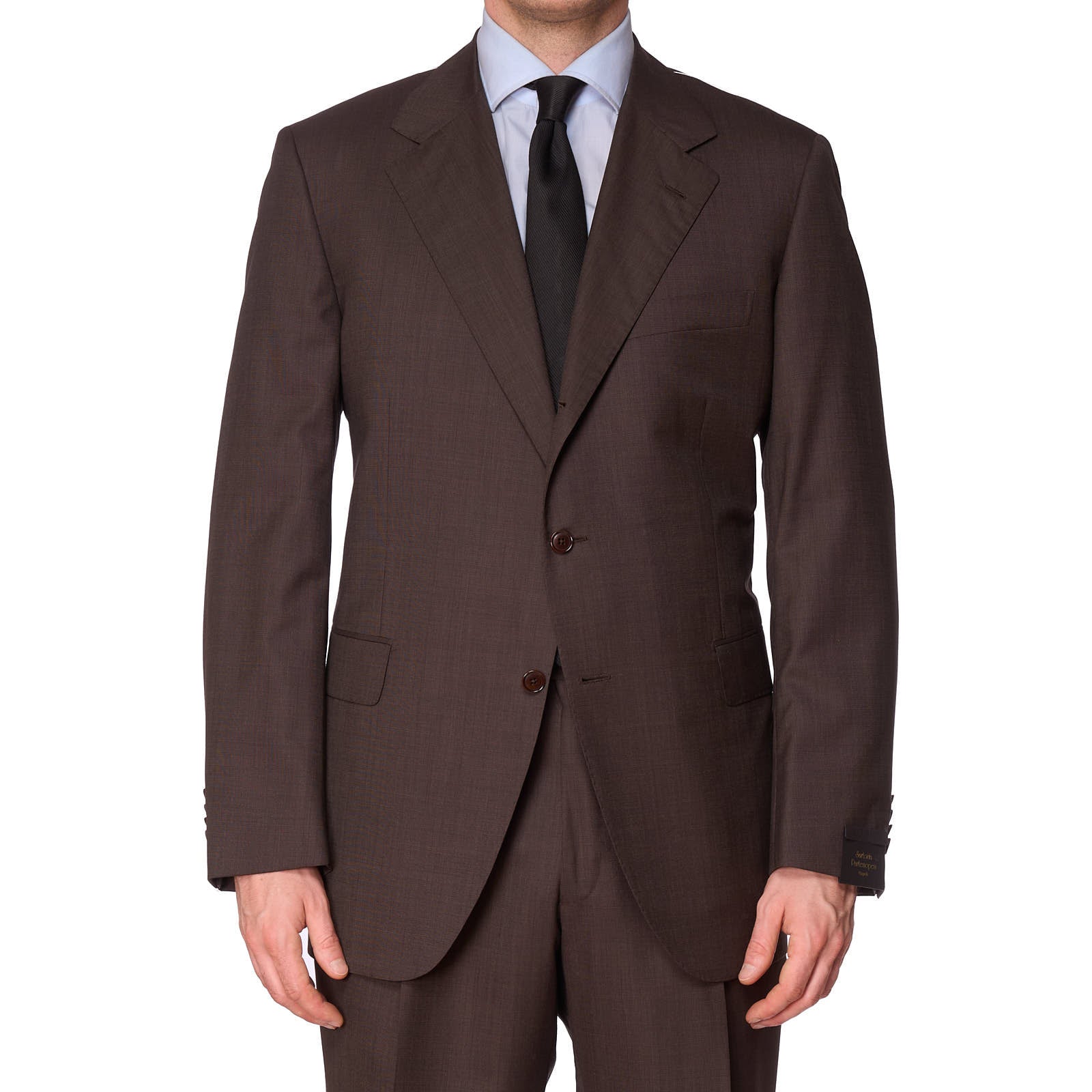 SARTORIA PARTENOPEA for VANNUCCI Brown Wool Handmade Suit EU 56 NEW US 44