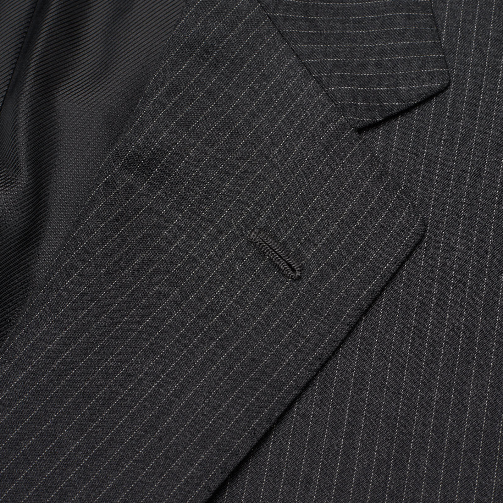 SARTORIA PARTENOPEA for VANNUCCI Dark Gray Pinstripe Wool Handmade Suit EU 54 NEW US 42