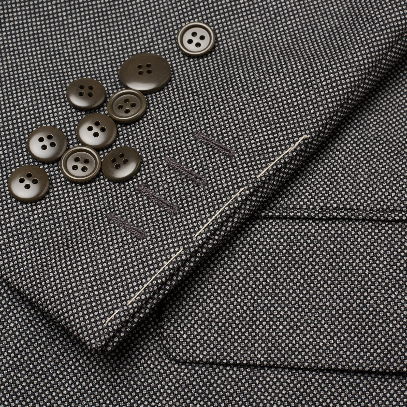 SARTORIA PARTENOPEA Gray Birdseye Handmade Suit EU 58 NEW US 46 48