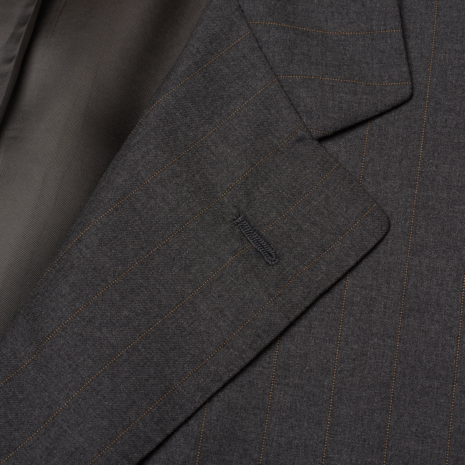 SARTORIA PARTENOPEA Gray Pinstripe Super 180's Handmade Suit EU 56 NEW US 46