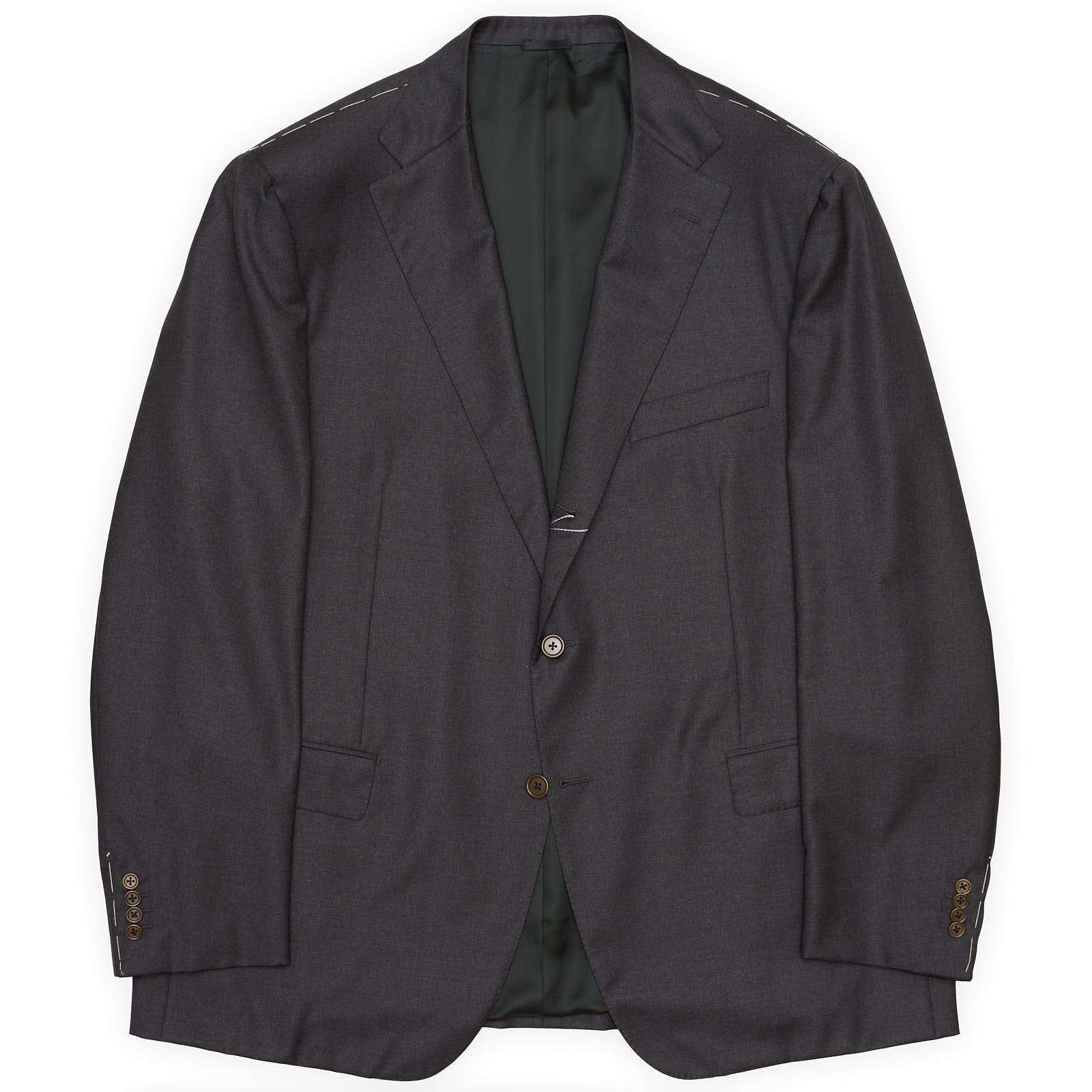 SARTORIA PARTENOPEA for VANNUCCI Gray Super 150's Handmade Suit EU 60 US 48