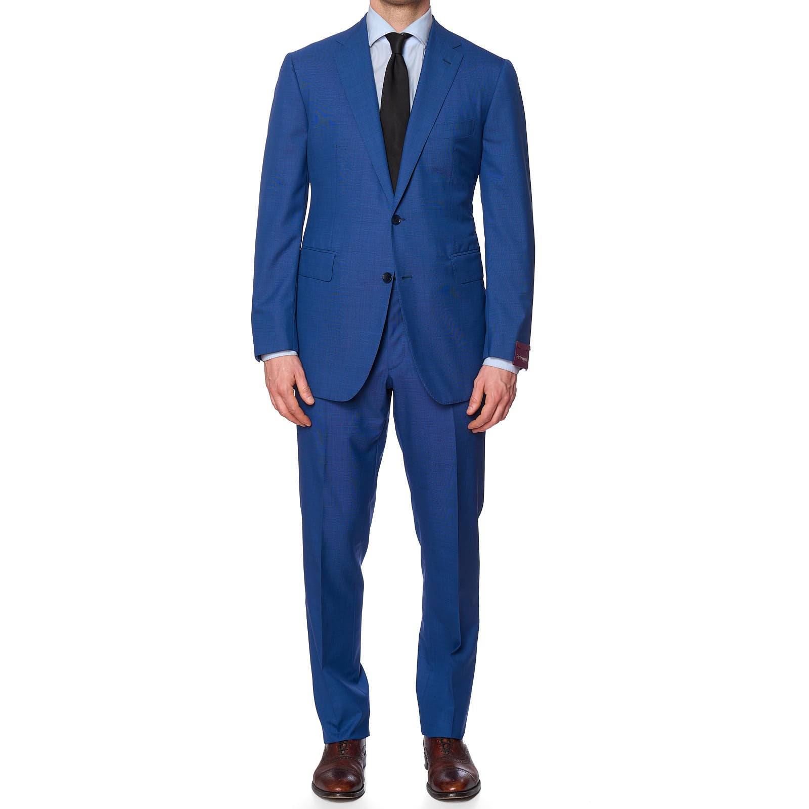 SARTORIA PARTENOPEA Royal Blue Super 120's Handmade Suit EU 54 NEW US 42 Slim