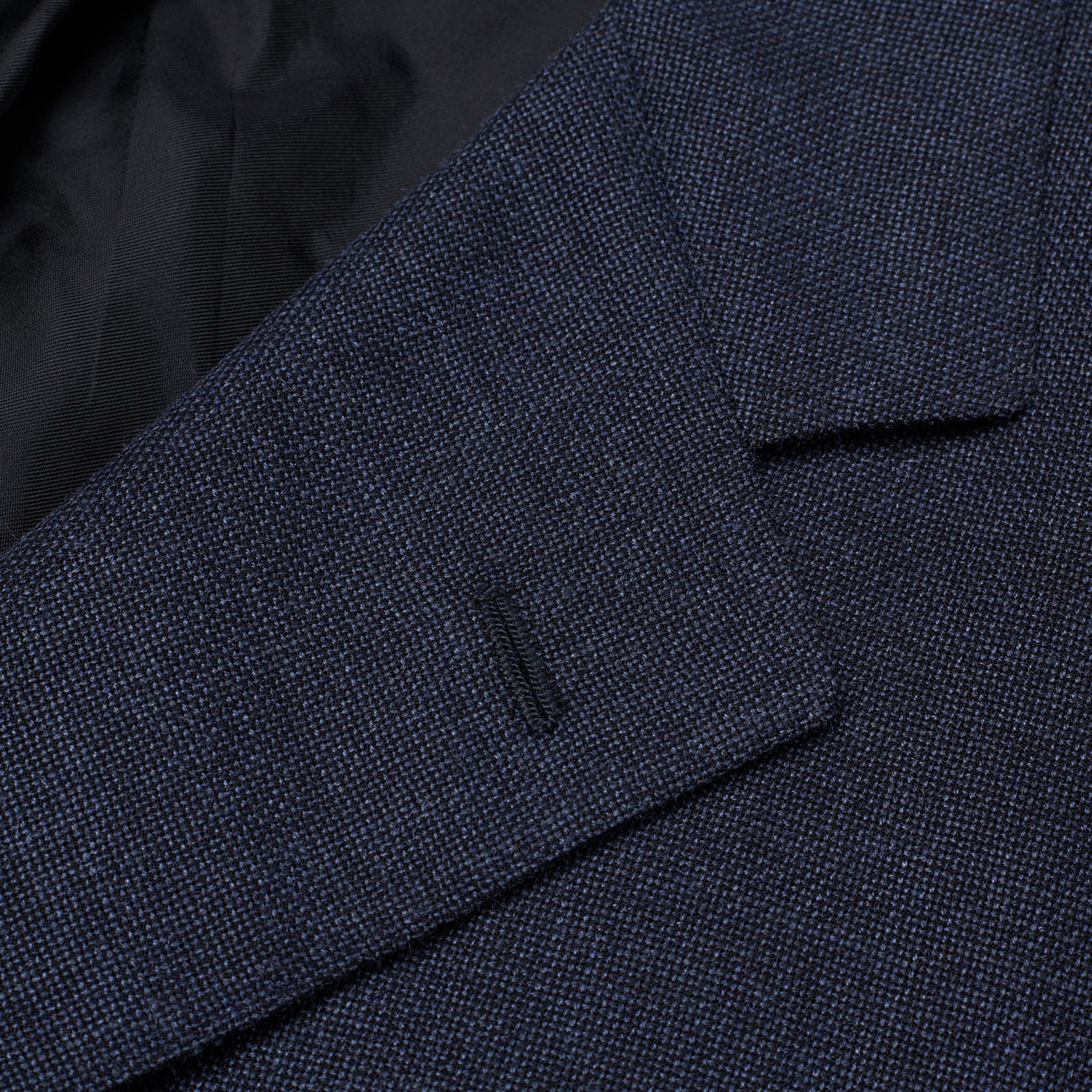 SARTORIA PARTENOPEA Blue Wool-Linen-Silk Handmade Hopsack Jacket EU 60 US 48