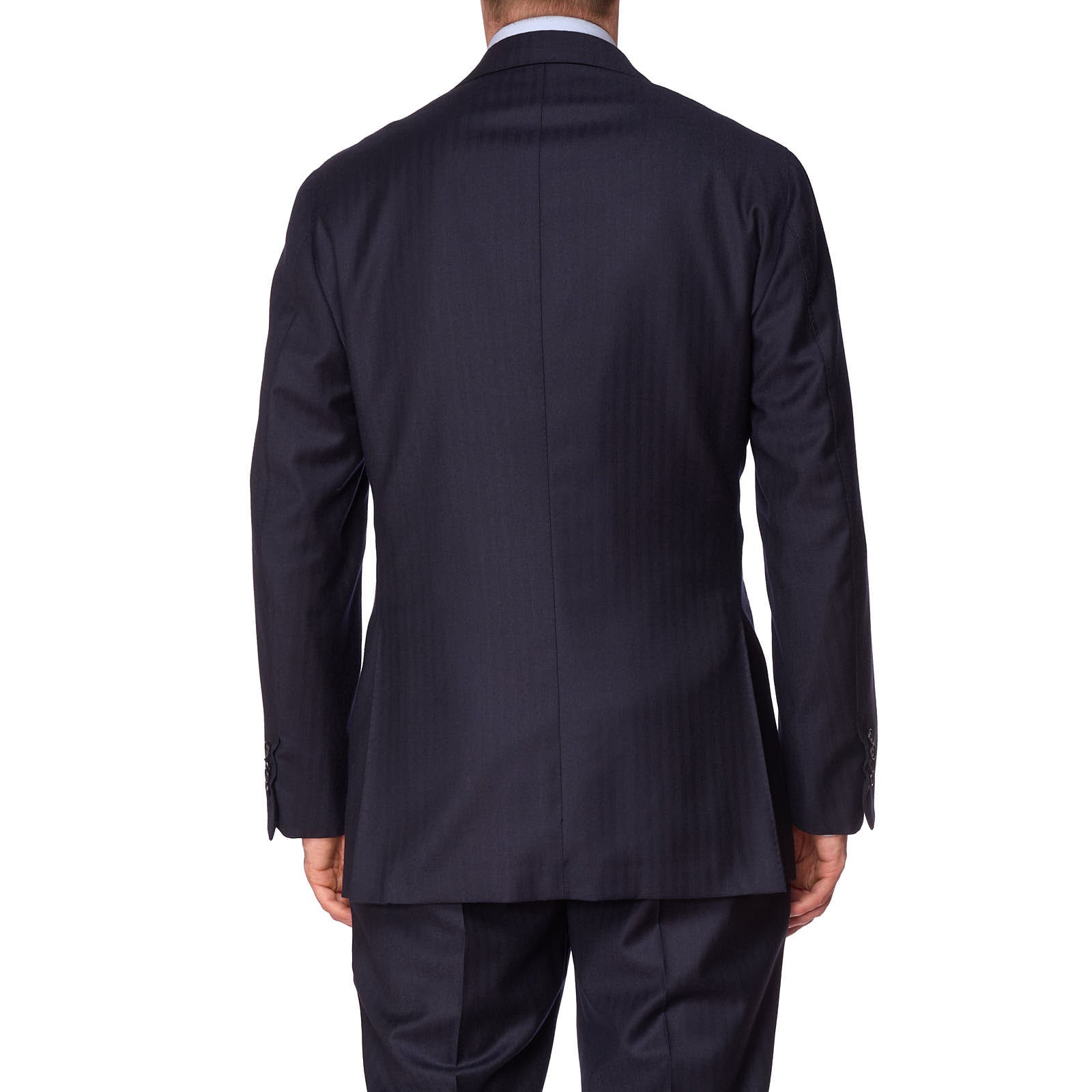 SARTORIA PARTENOPEA x VANNUCCI Handmade Blue Wool-Cashmere Suit EU 56 US 44
