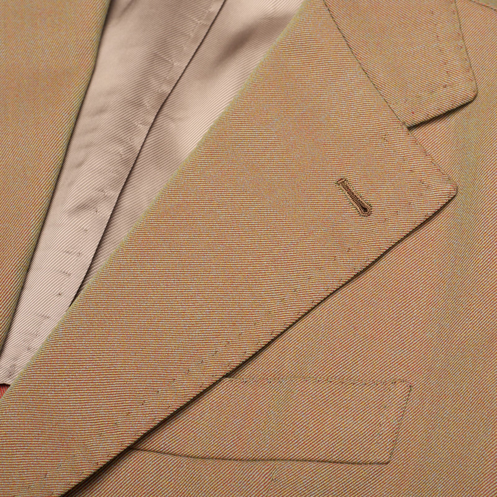 SARTORIA SOLITO Handmade Bespoke Beige Solaro Wool Suits EU 48 US 38