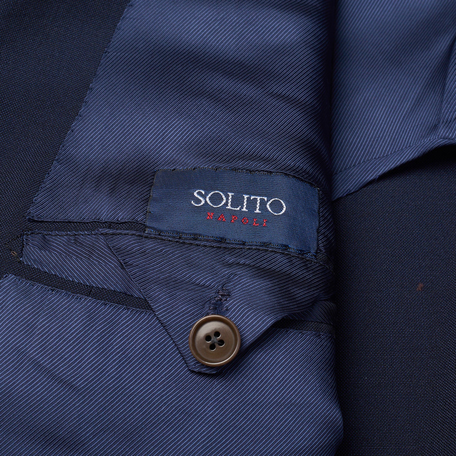 SARTORIA SOLITO Handmade Bespoke Navy Blue Wool Mohair Suit EU 48 US 38