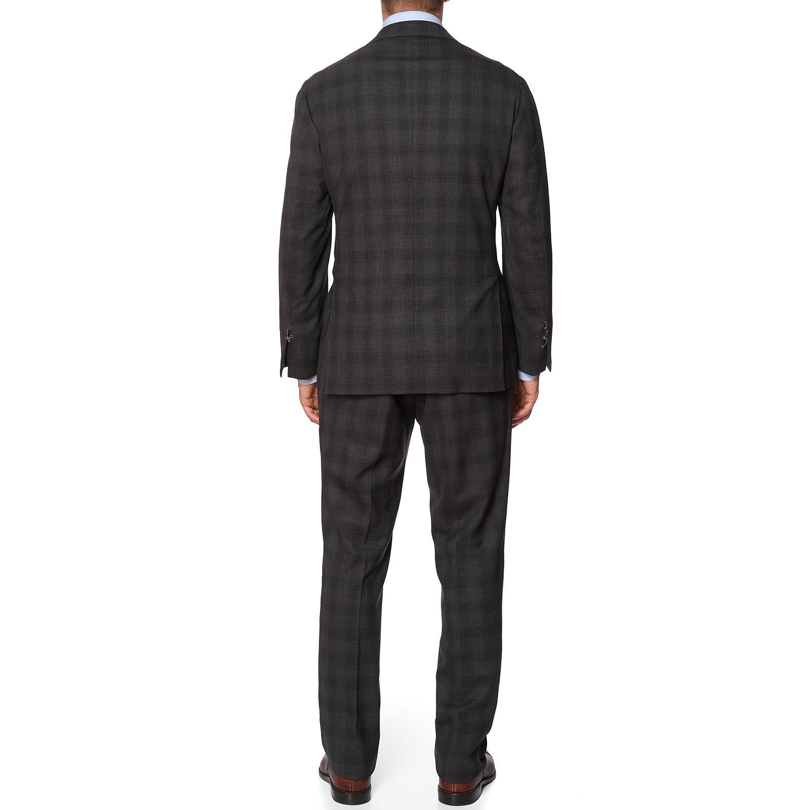 SARTORIO Napoli Gray Plaid Wool Suit EU 52 NEW US 42 Slim