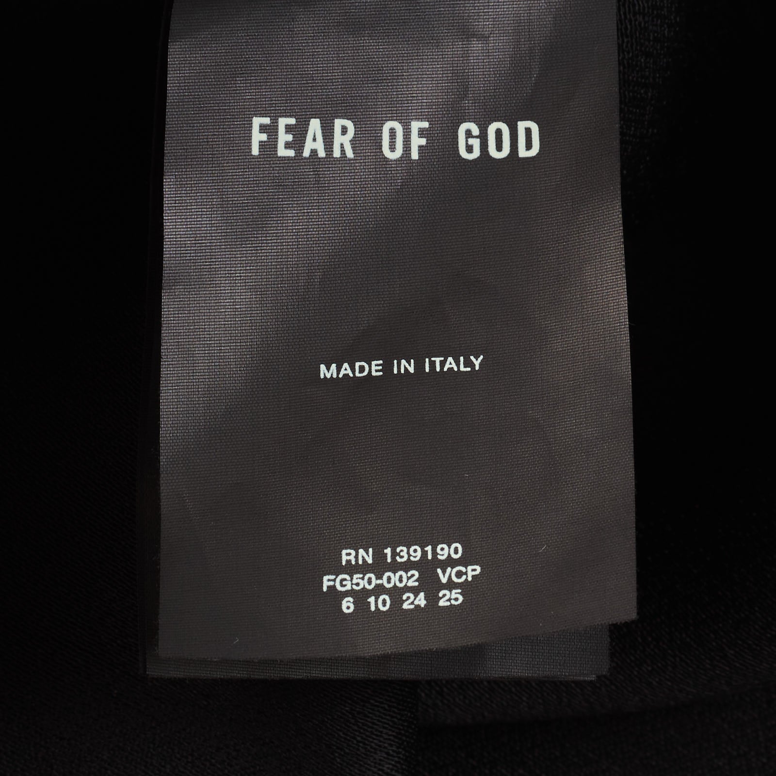 FEAR OF GOD Black Long Sleeve Oversized Crepe Shirt NEW XL Seventh Collection