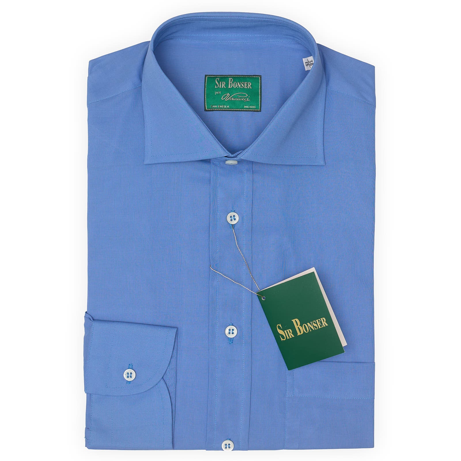 SIR BONSER for Vannucci Blue Cotton Shirt EU 38 NEW US 15