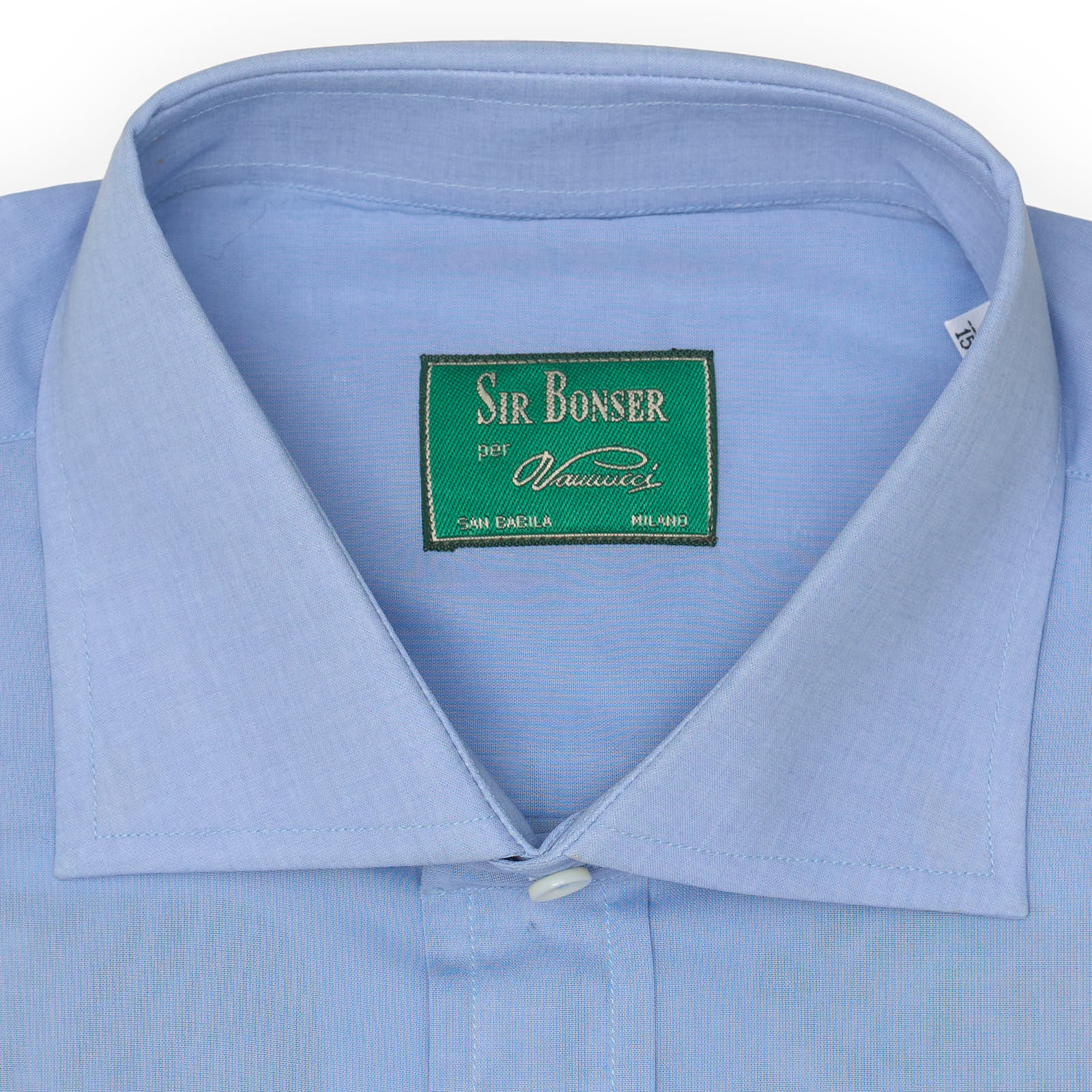 SIR BONSER for Vannucci Blue Cotton Dress Shirt EU 40 NEW US 15.75