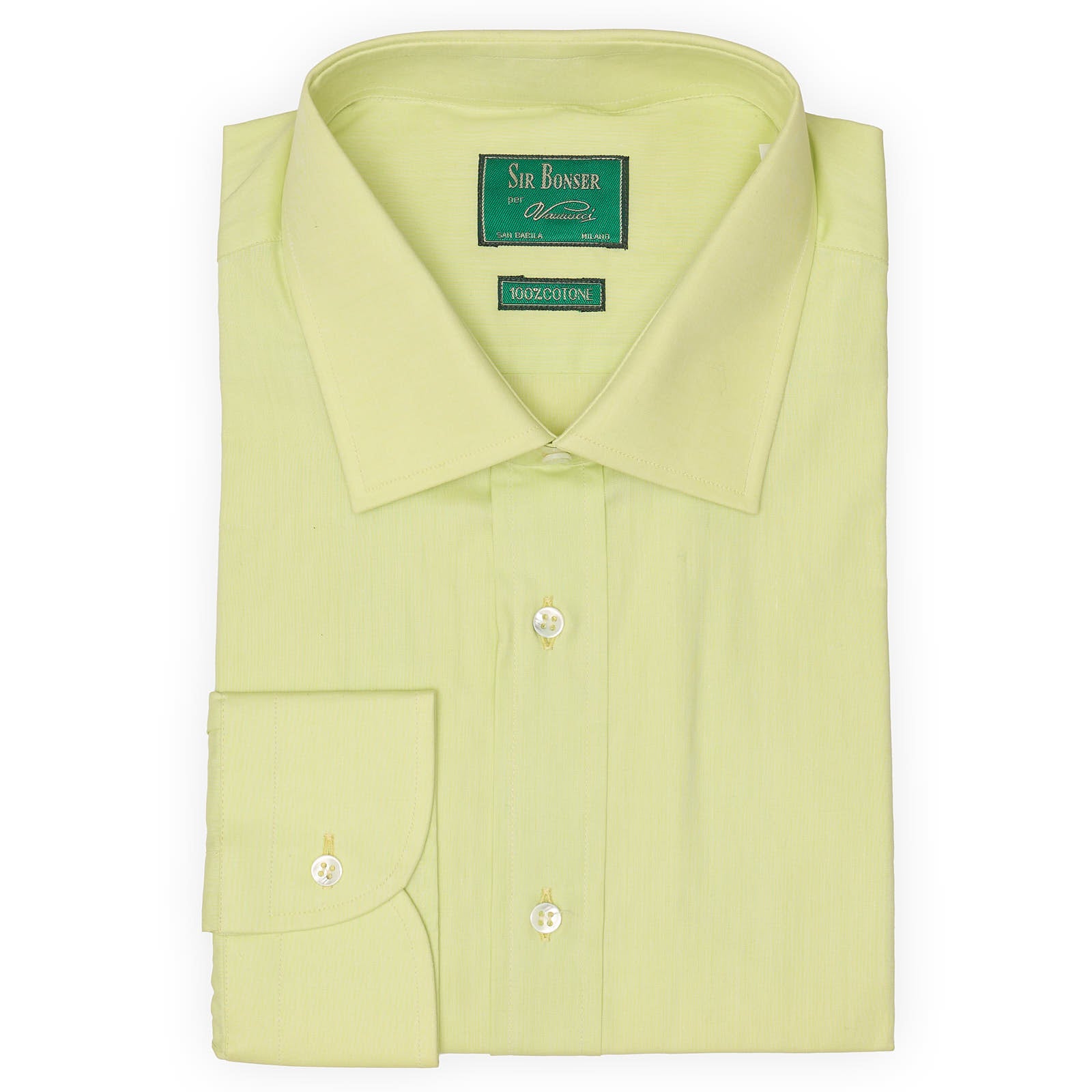 SIR BONSER for Vannucci Mint Green Cotton Dress Shirt EU 44 NEW US 17.5