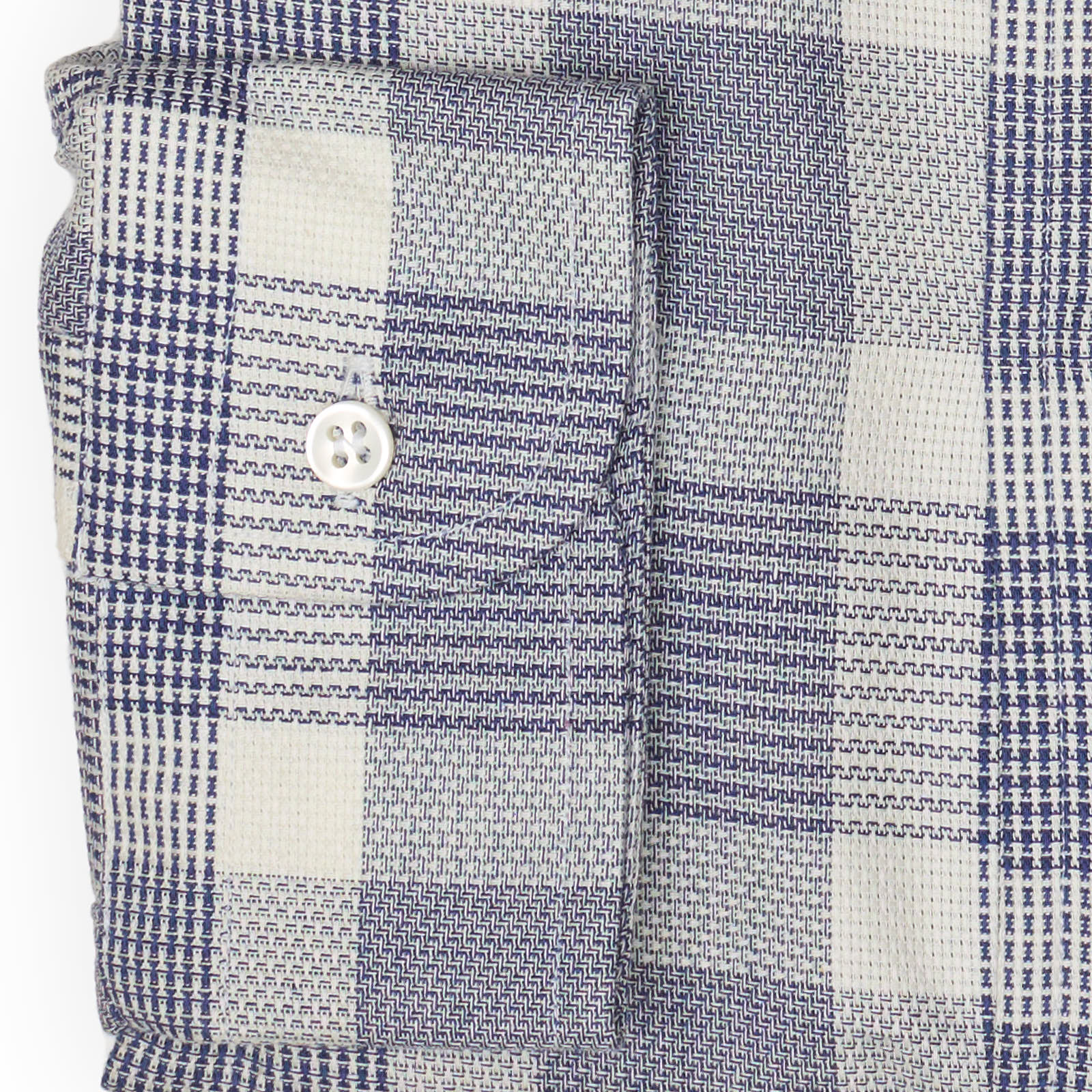 SIR BONSER for Vannucci Navy Blue Plaid Cotton Shirt EU 38 NEW US 15