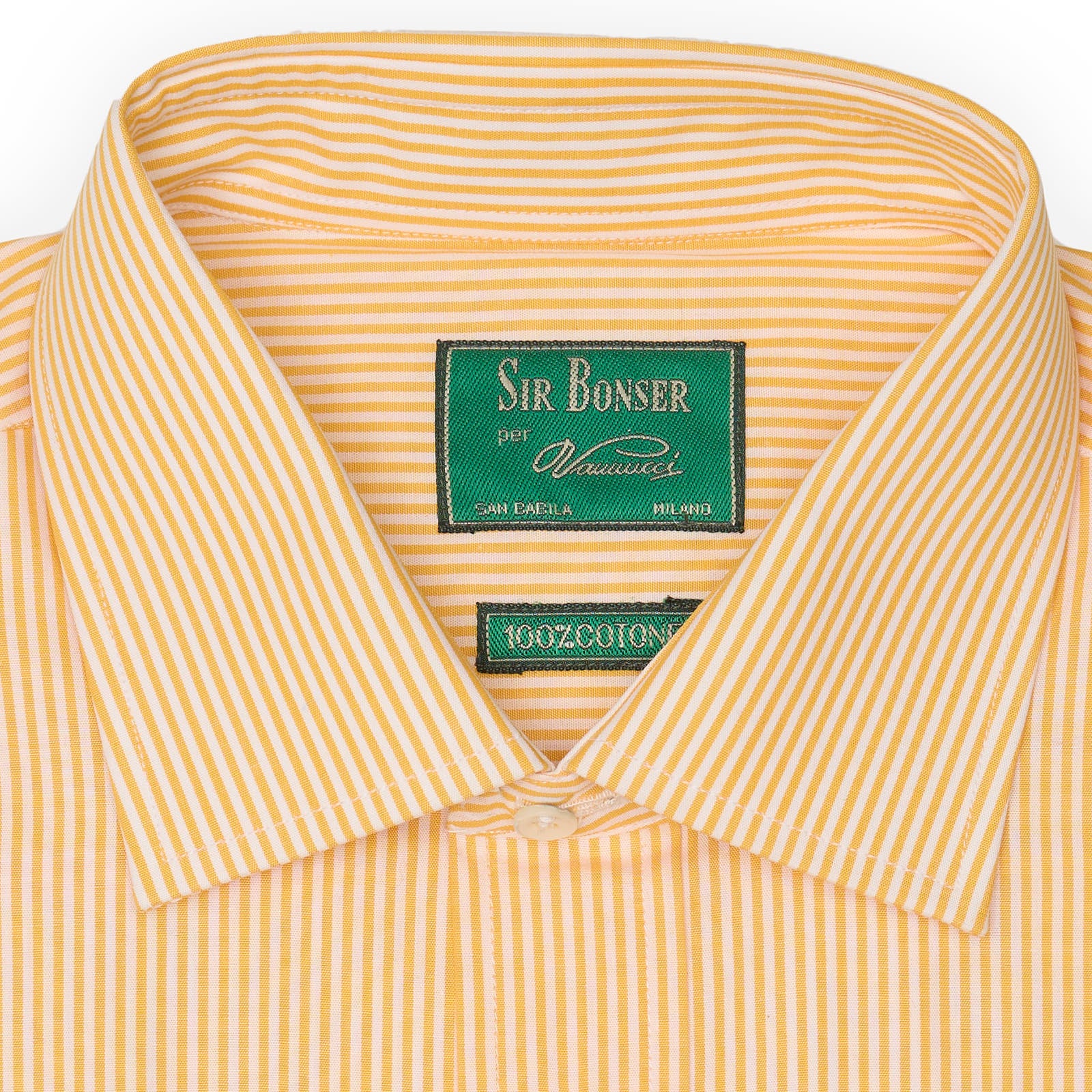 SIR BONSER for Vannucci Orange Striped Cotton Dress Shirt EU 39 NEW US 15.5