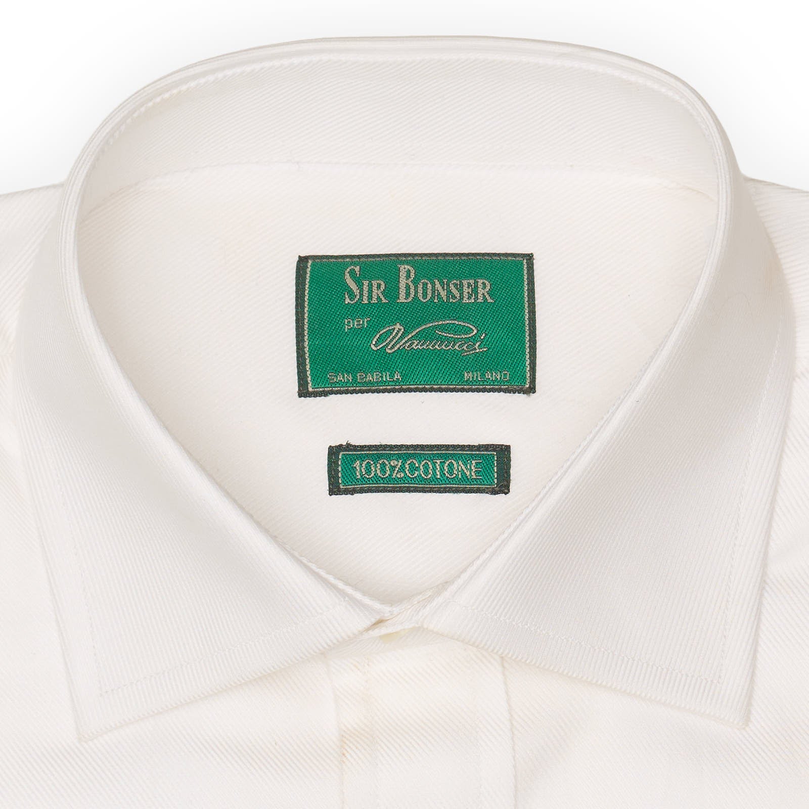 SIR BONSER for Vannucci White Twill Cotton French Cuff Dress Shirt EU 38 NEW US 15