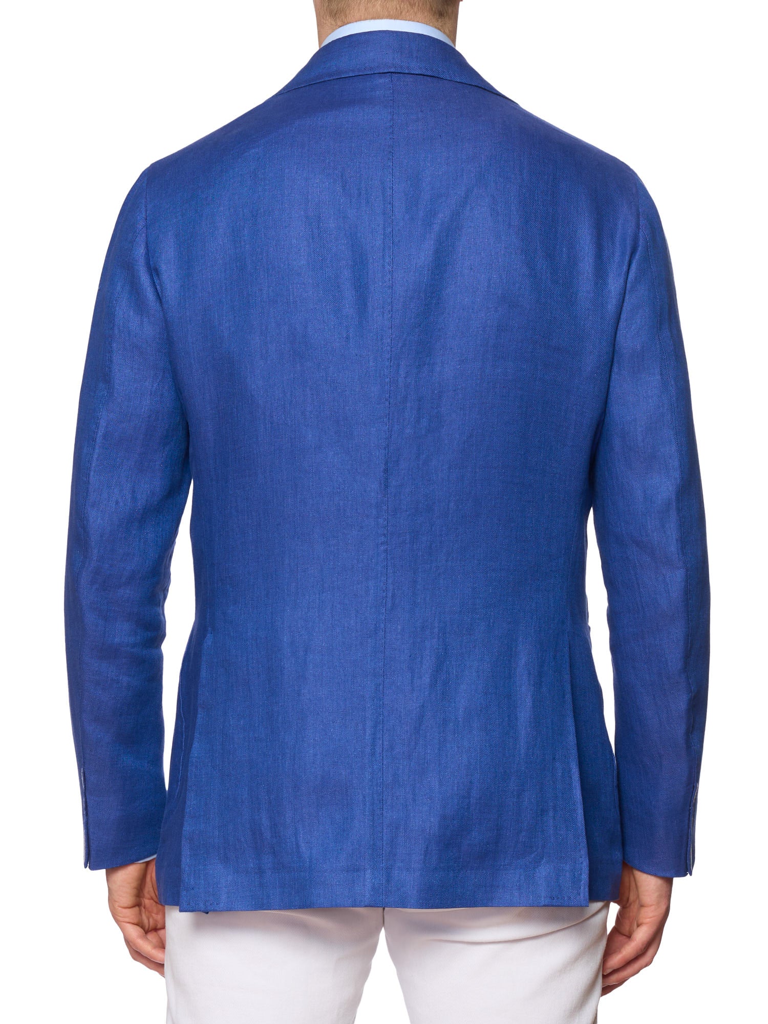 STILE LATINO Handmade Blue Melange Linen Summer Jacket NEW Fausto