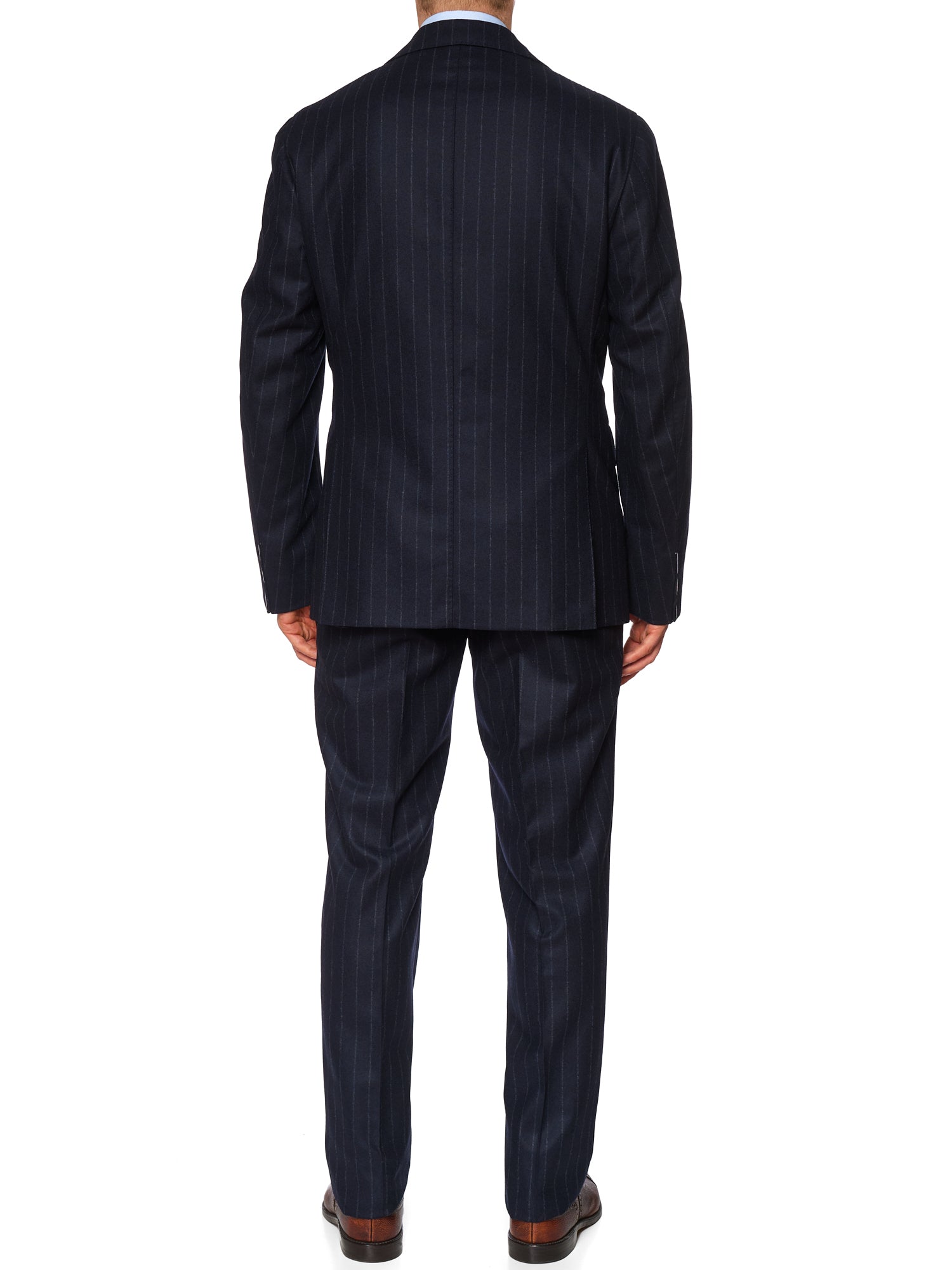 STILE LATINO Handmade Navy Chalk Stripe Wool Suit EU 54 NEW US 44 Long Vincenzo