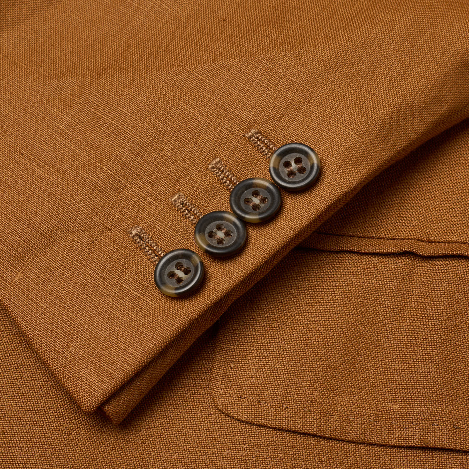 STUVARD MOOIS Caramel Color Irish Linen Suit EU 56 NEW US 46