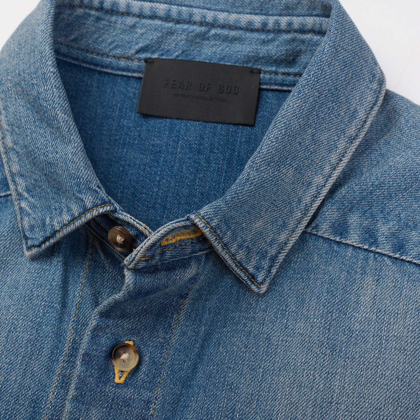 FEAR OF GOD Eternal Blue Denim Casual Shirt NEW Size L