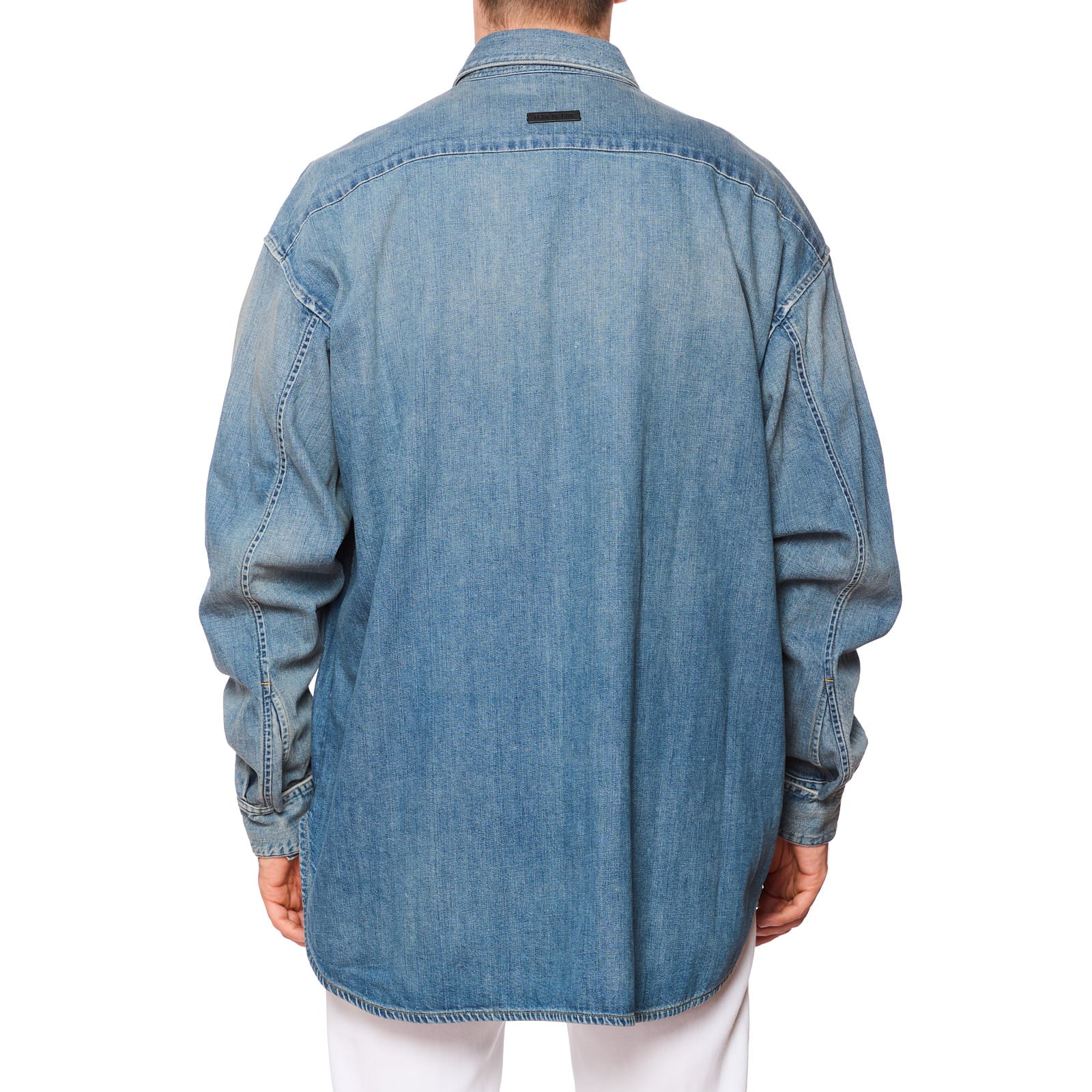 FEAR OF GOD Eternal Blue Denim Casual Shirt NEW Size L