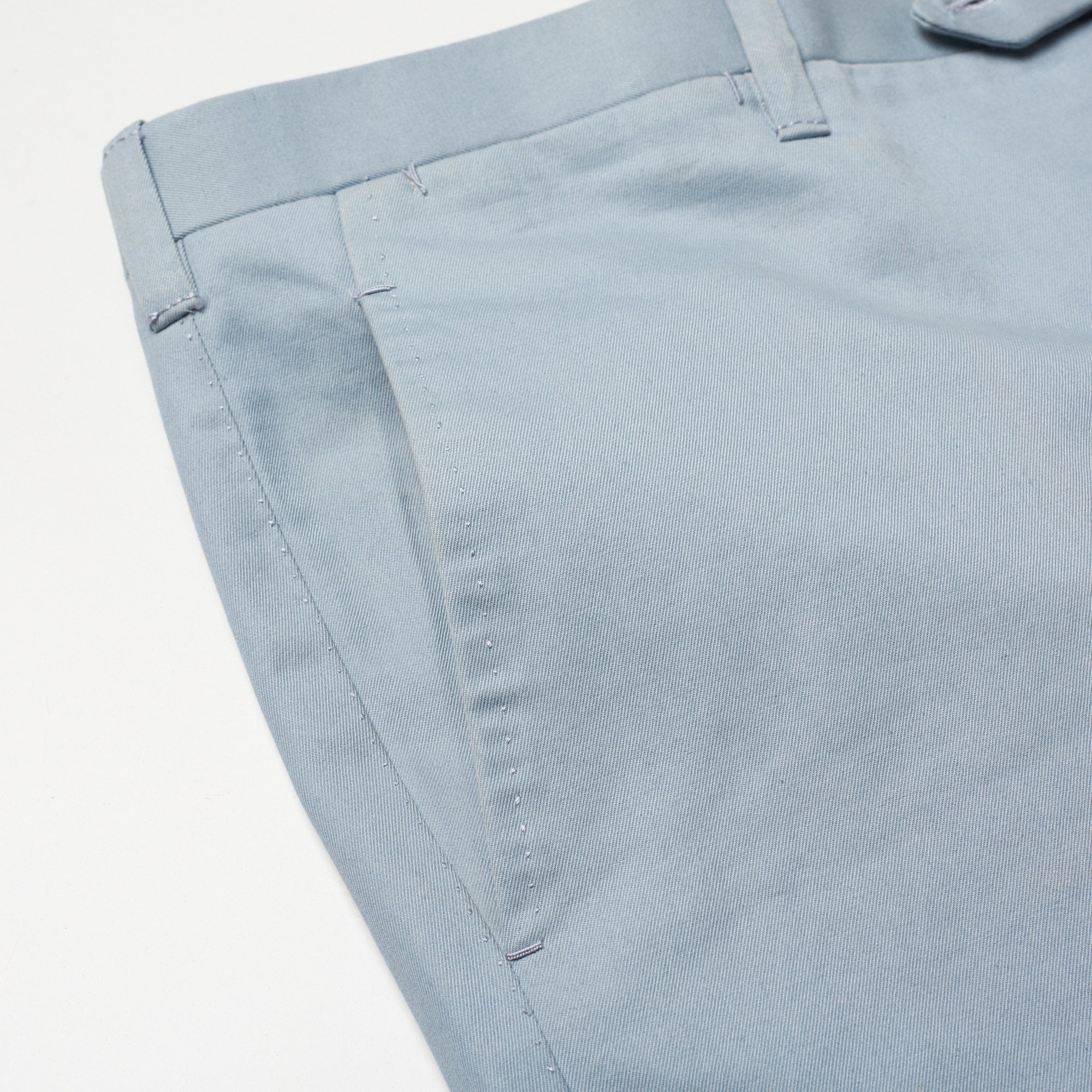 Temo Faded Blue Lightweight Stretch Cotton Chino - Custom Fit Pants