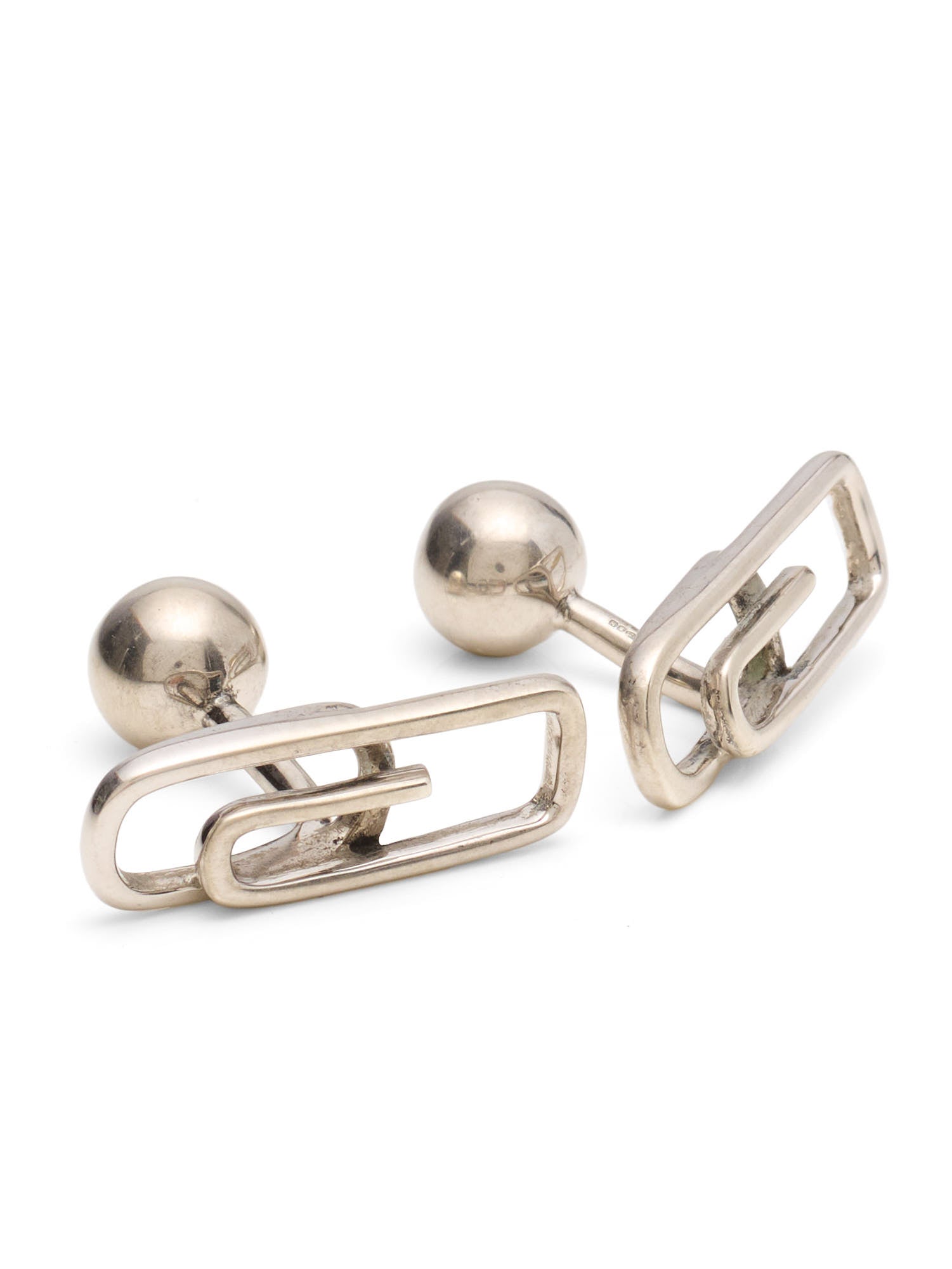 TATEOSSIAN London Paperclip Sterling Silver Cufflinks Double Sided