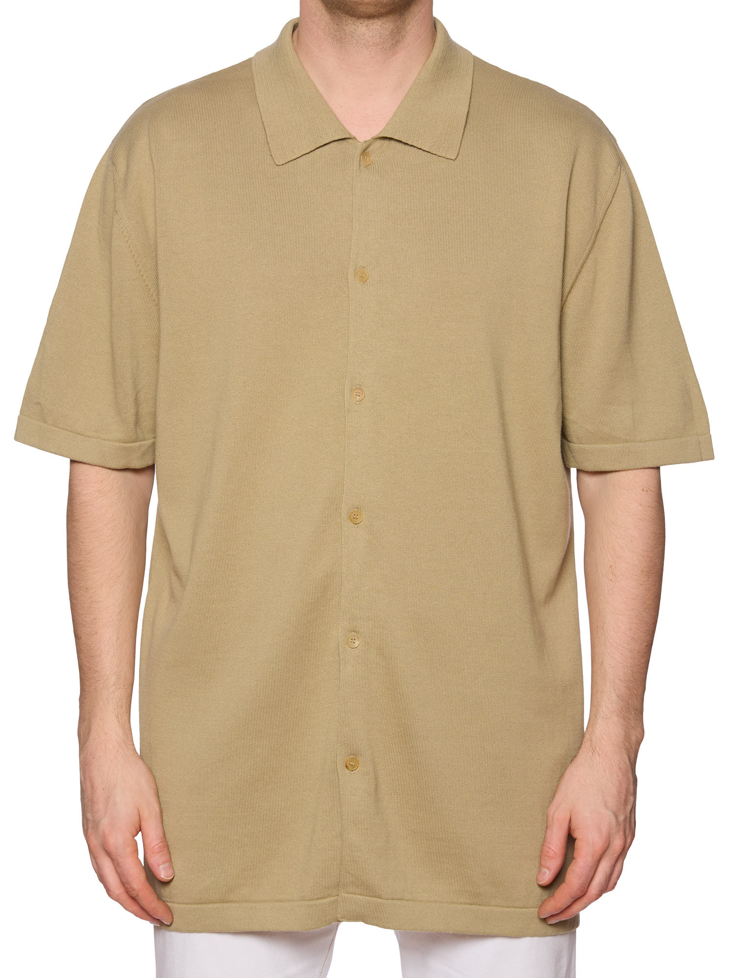 THE ROW "MAEL" Sacco Cotton Short Sleeve Shirt Size L