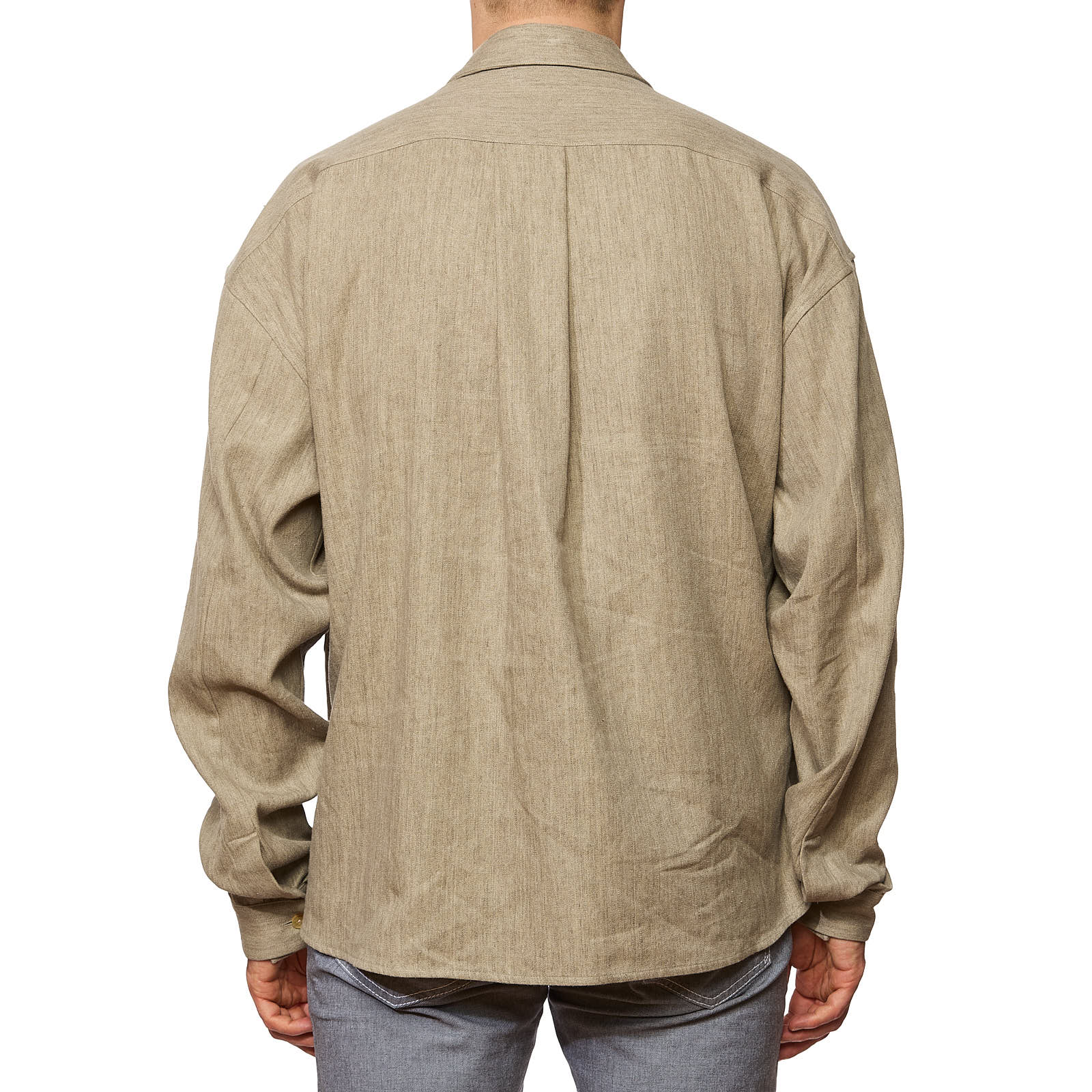 THE ROW "Amoneto" Beige Linen-Cashmere Jacket Overshirt NEW US L