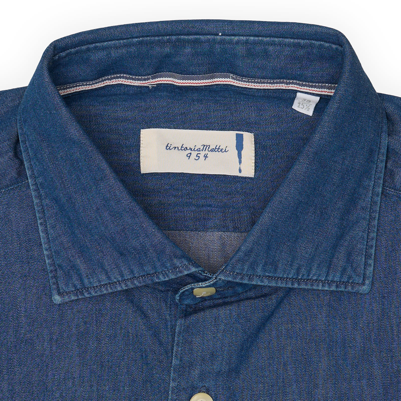 TINTORIA MATTEI 954 Blue Broadcloth Cotton Shirt EU 39 NEW US 15.5