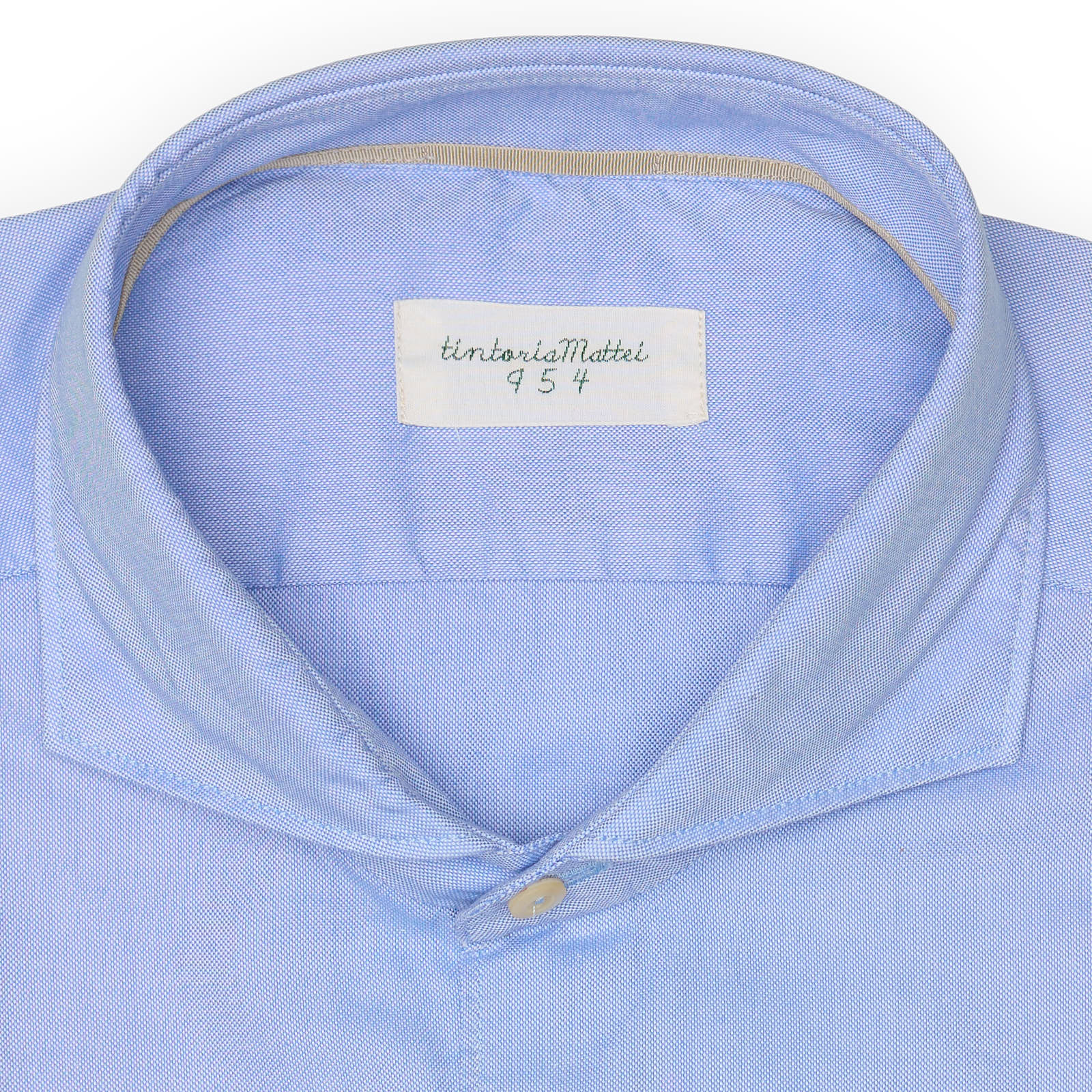 TINTORIA MATTEI 954 Blue Oxford Cotton Dress Shirt EU 43 NEW US 17