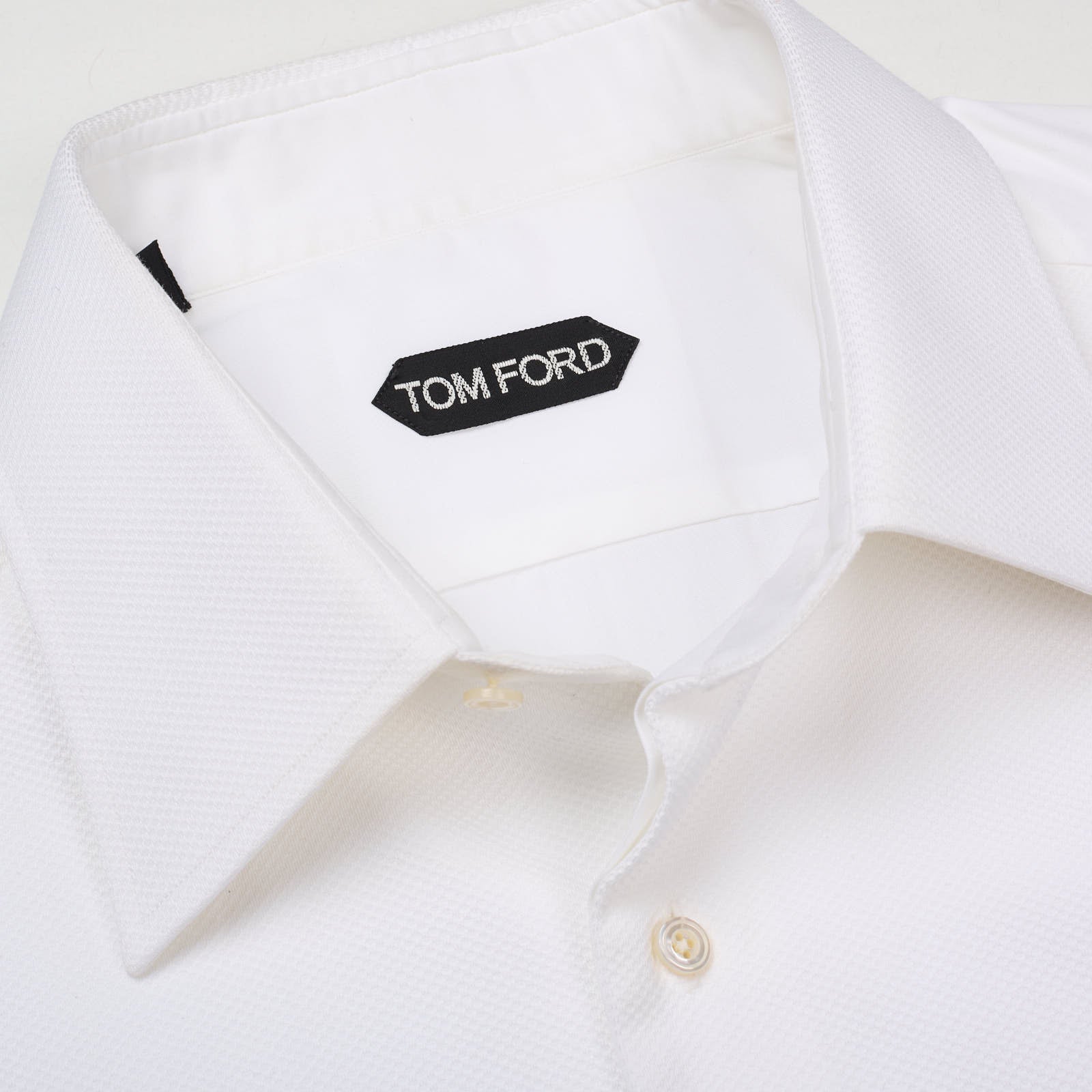 TOM FORD White Cotton French Cuff Tuxedo Formal Shirt EU 41 NEW US 16