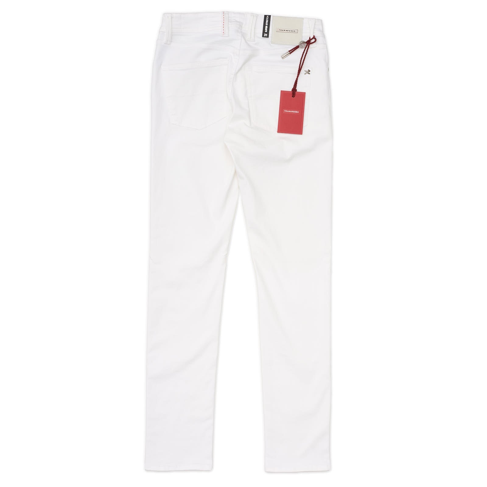 TRAMAROSSA Leonardo White Cotton-Polyester Stretch Slim Fit Jeans Pants NEW US 31