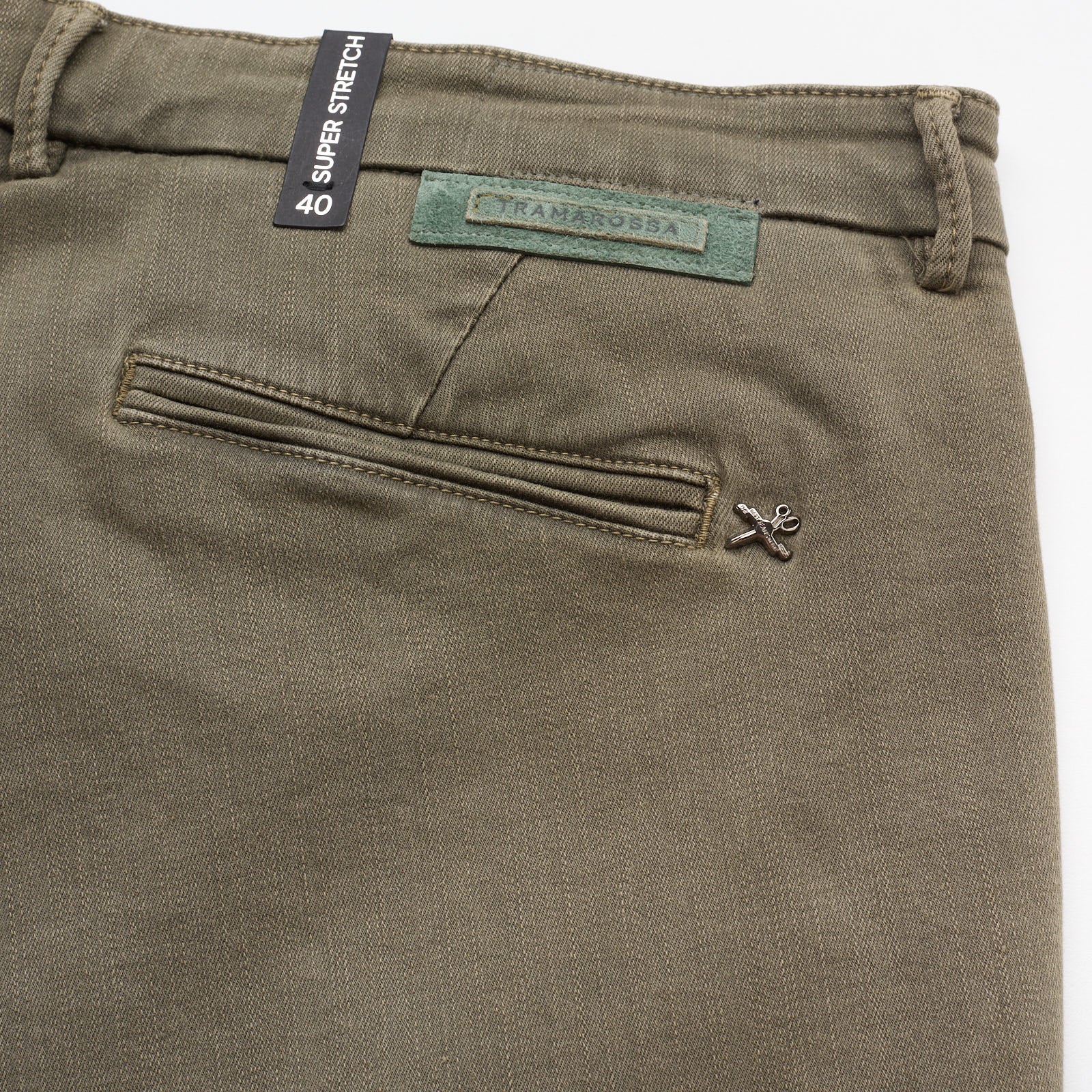 TRAMAROSSA "Luis" Olive Green Slim Fit Stretch Cotton Jeans NEW