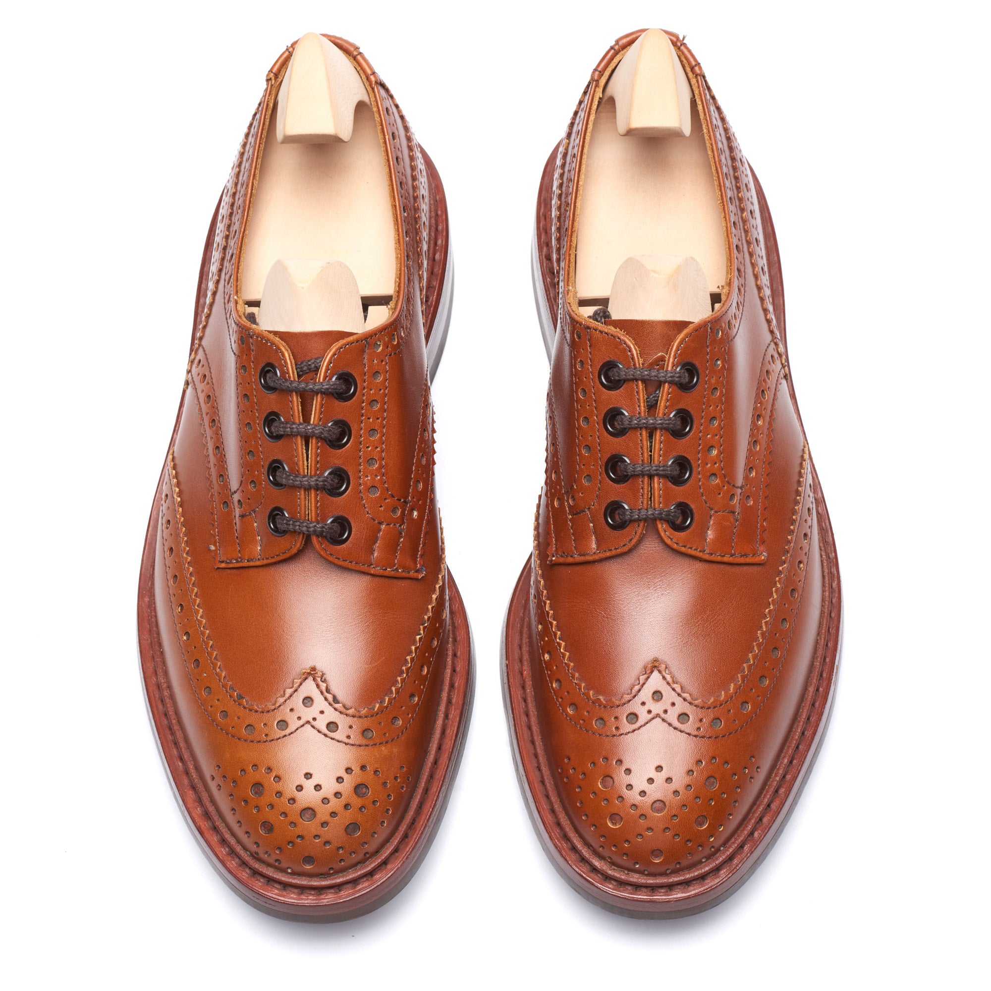 TRICKER'S Bourton Tan Brogue Wingtip Derby Shoes Dainite Sole UK 7.5 US 8.5  NEW