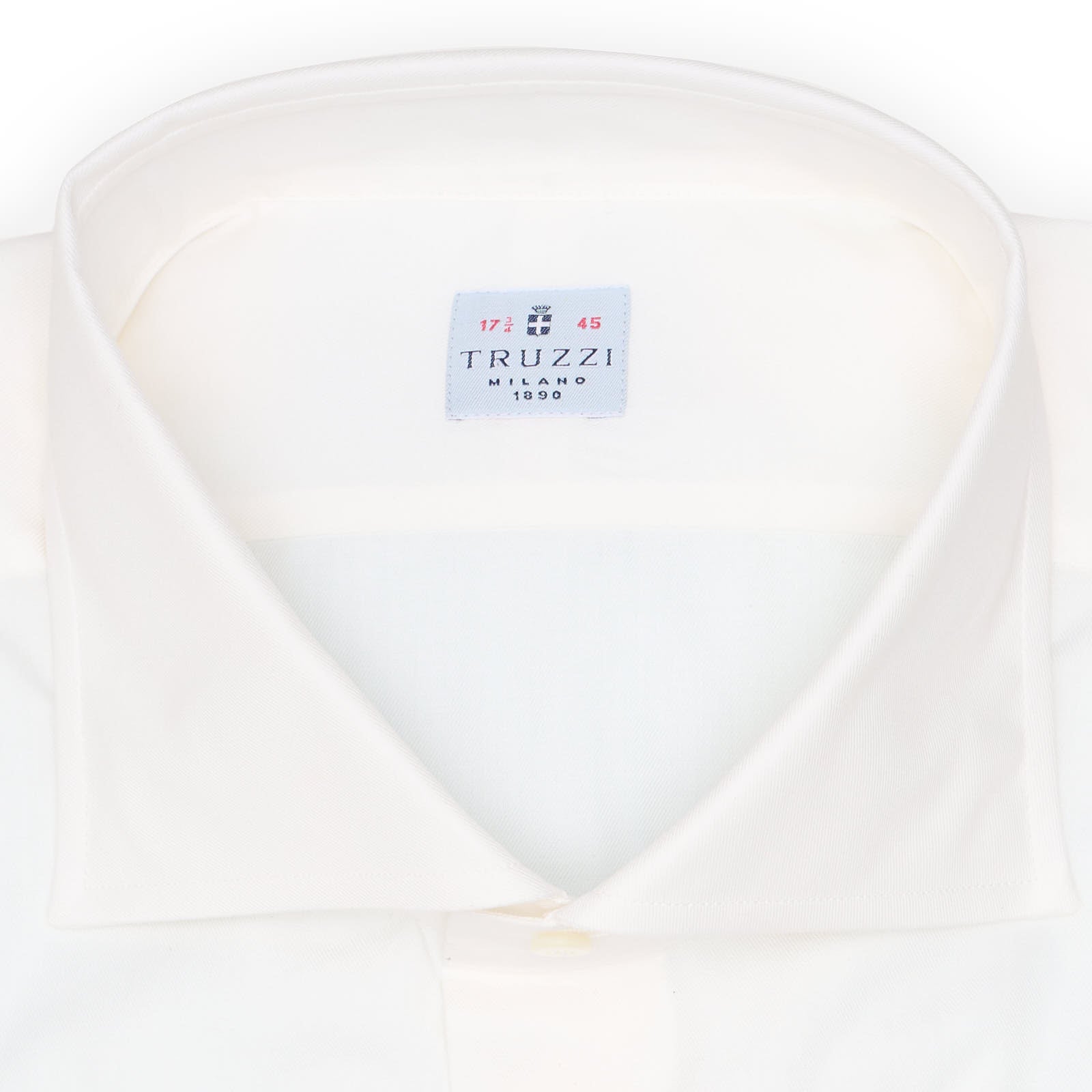 TRUZZI Milano White Twill Cotton Dress Shirt EU 45 NEW US 18