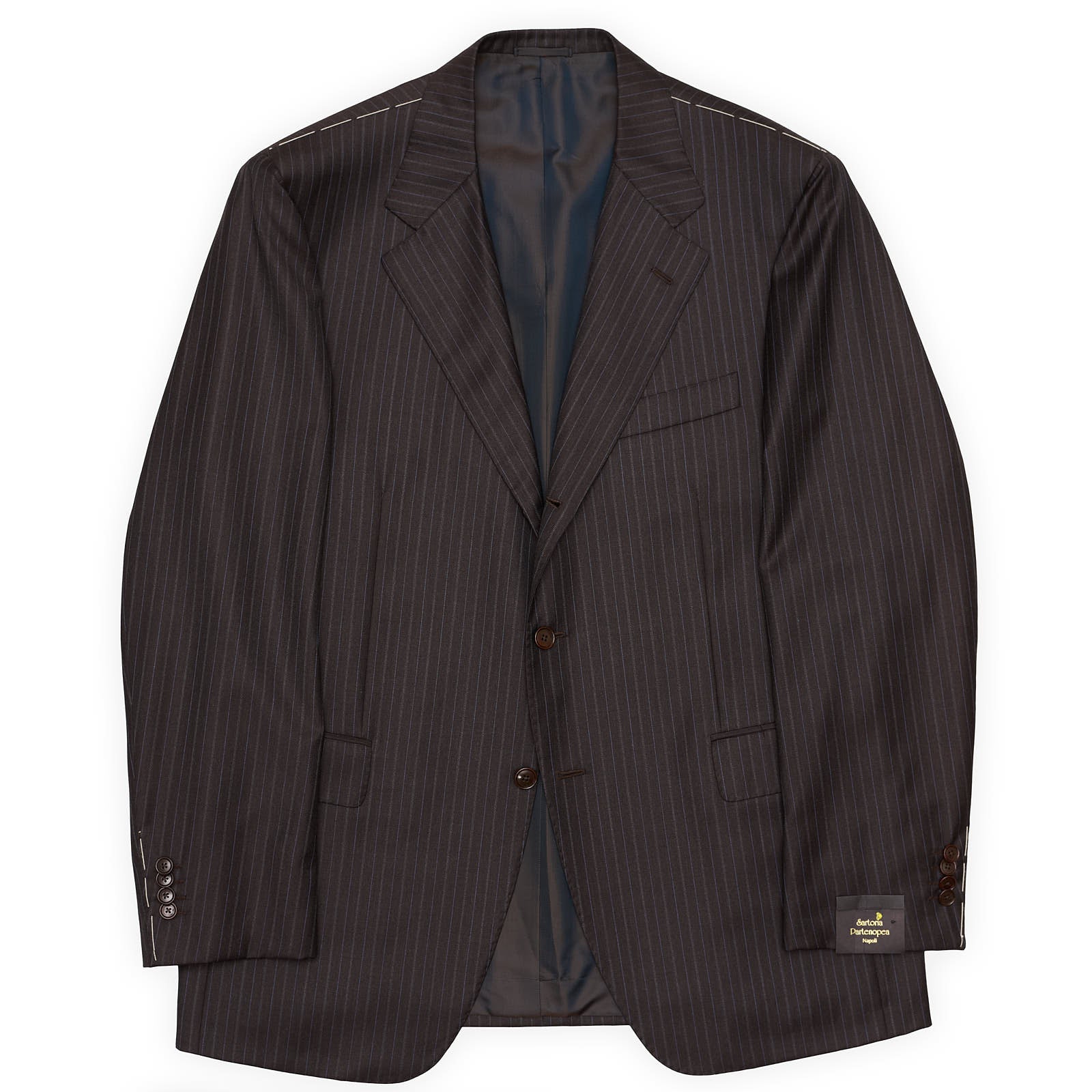 SARTORIA PARTENOPEA for VANNUCCI Brown Wool Handmade Suit EU 56 NEW US 46