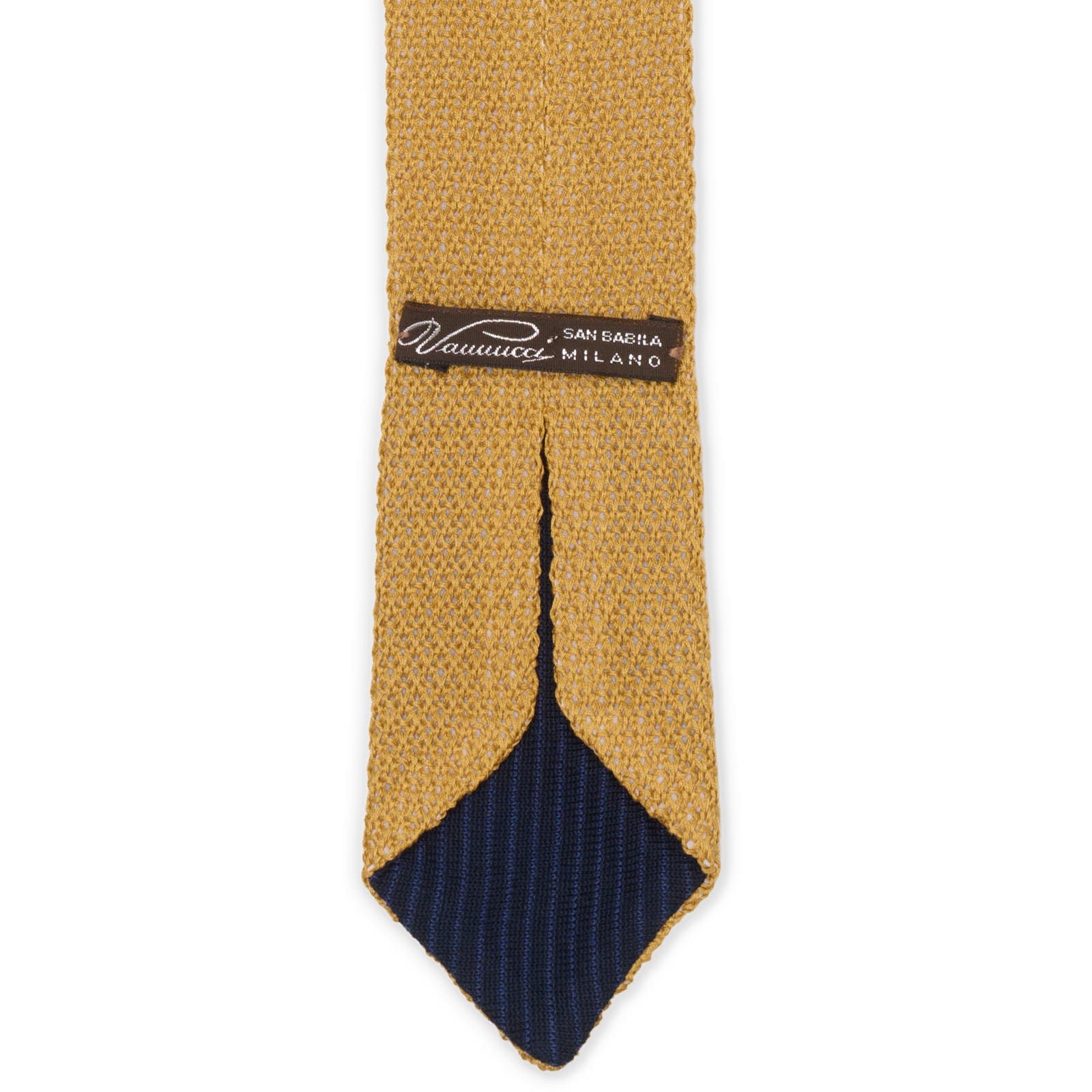 VANNUCCI MILANO Gold Knitted Cotton Tie NEW