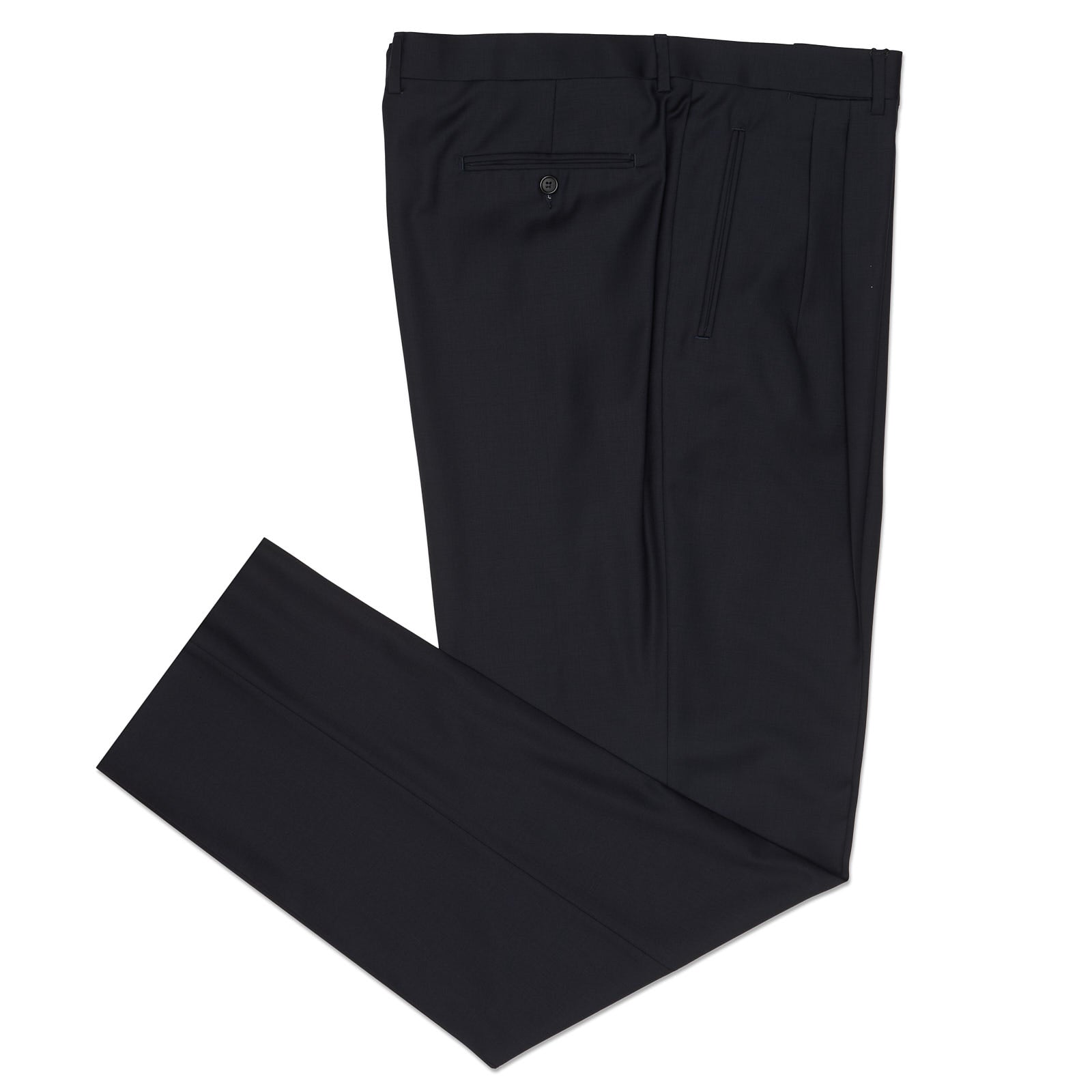 VANNUCCI MILANO Black Loro Piana Wool Dress Pants EU 60 NEW US 44