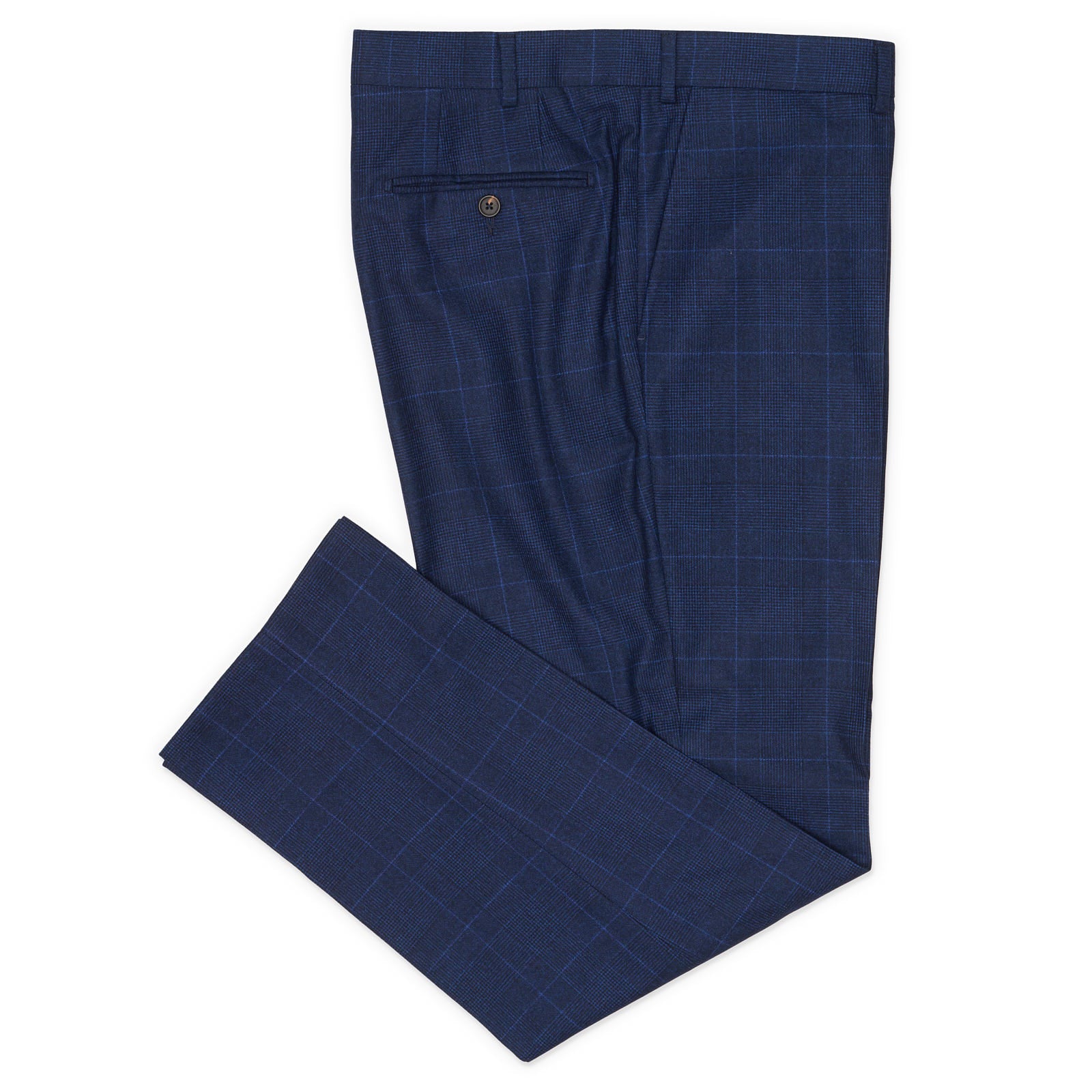 VANNUCCI MILANO Blue Plaid Wool Dress Pants EU 56 NEW US 40