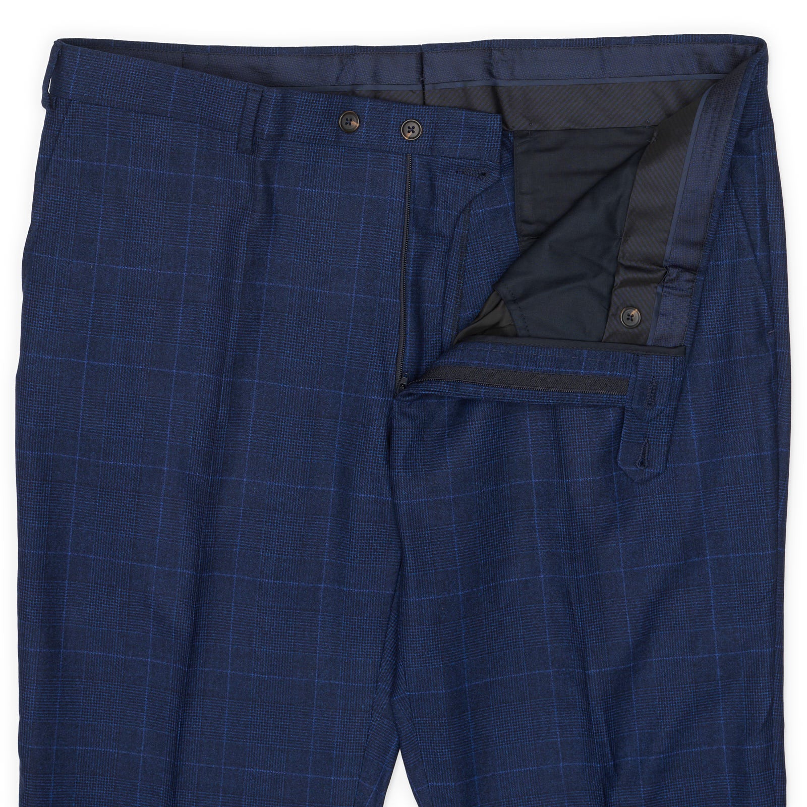 VANNUCCI MILANO Blue Plaid Wool Dress Pants EU 56 NEW US 40