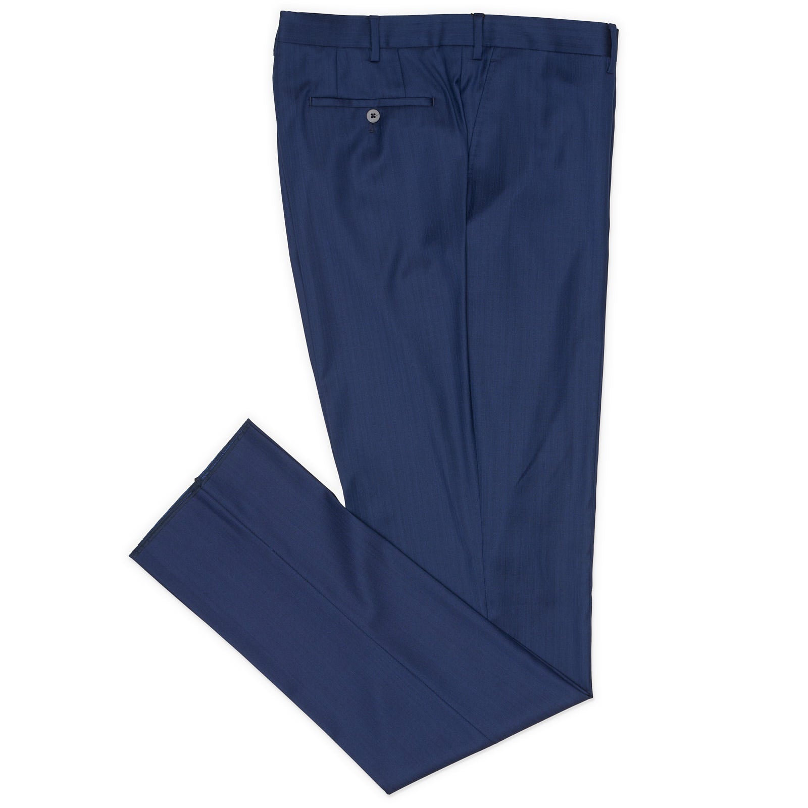 VANNUCCI MILANO Blue Wool-Silk Herringbone Dress Pants EU 58 NEW US 40