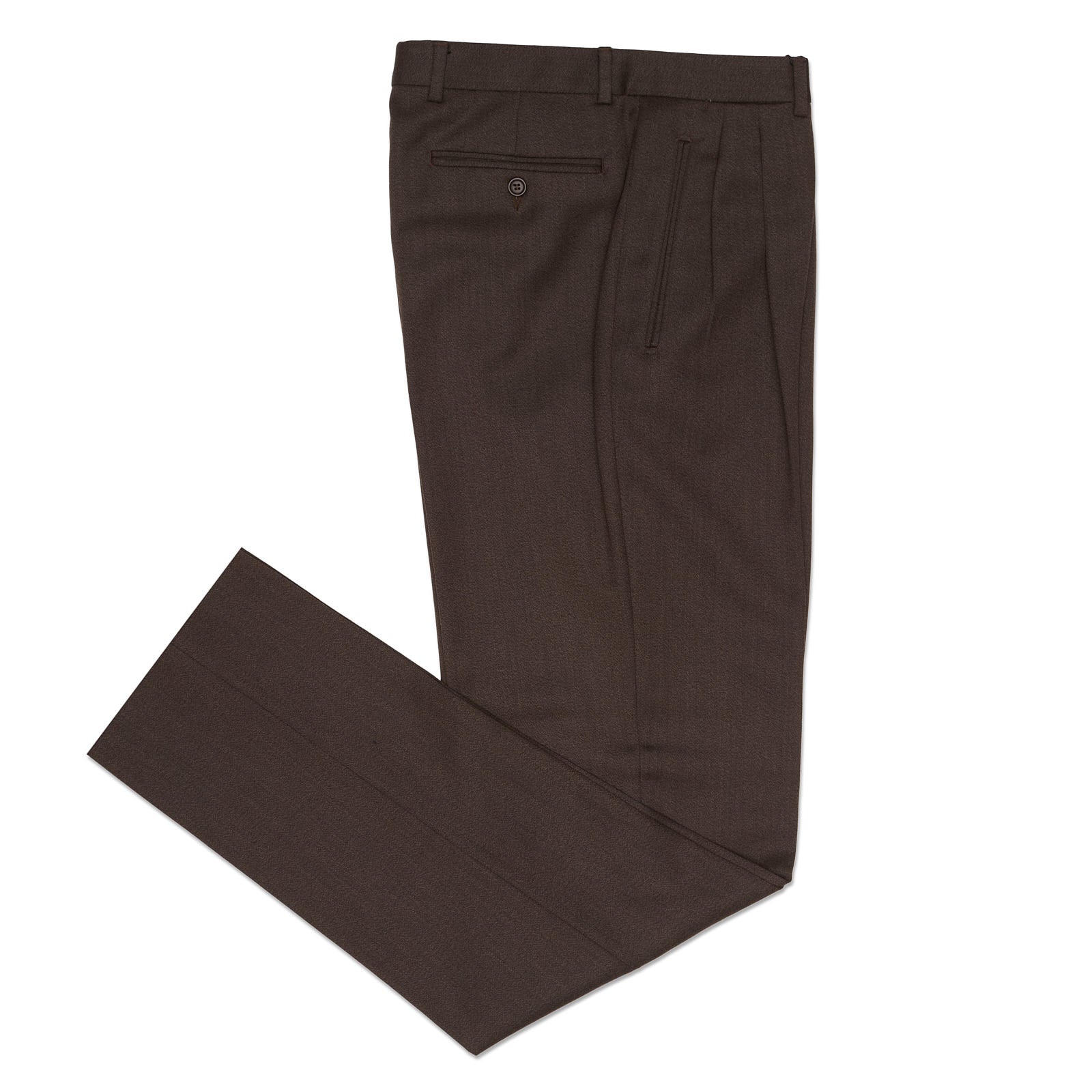 VANNUCCI MILANO Brown Tasmanian Wool Dress Pants EU 46 NEW US 30