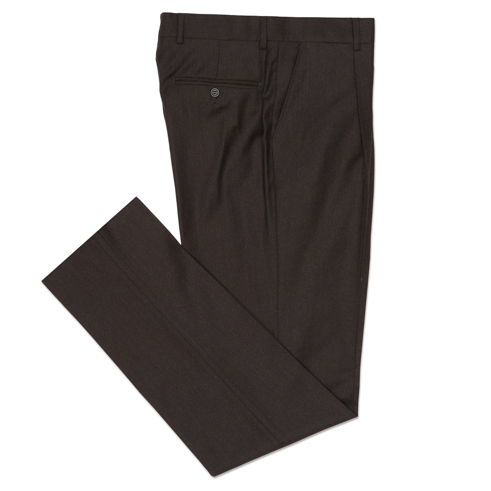 VANNUCCI MILANO Brown "Lessona" Wool-Cashmere Dress Pants NEW